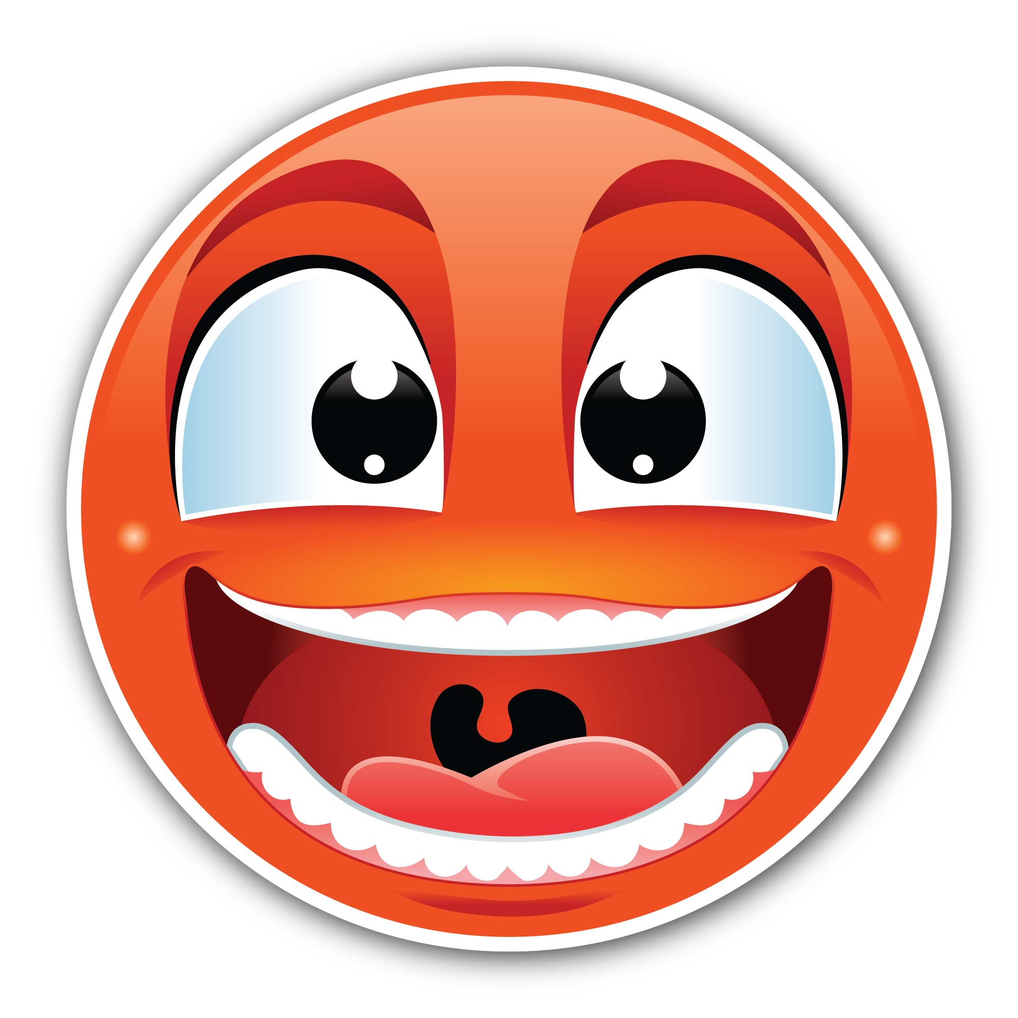 Orange smiley face Sticker, Waterproof Vinyl Decal Sticker Indoor Or Outdoor 2 (Pieces) 3" and 5"