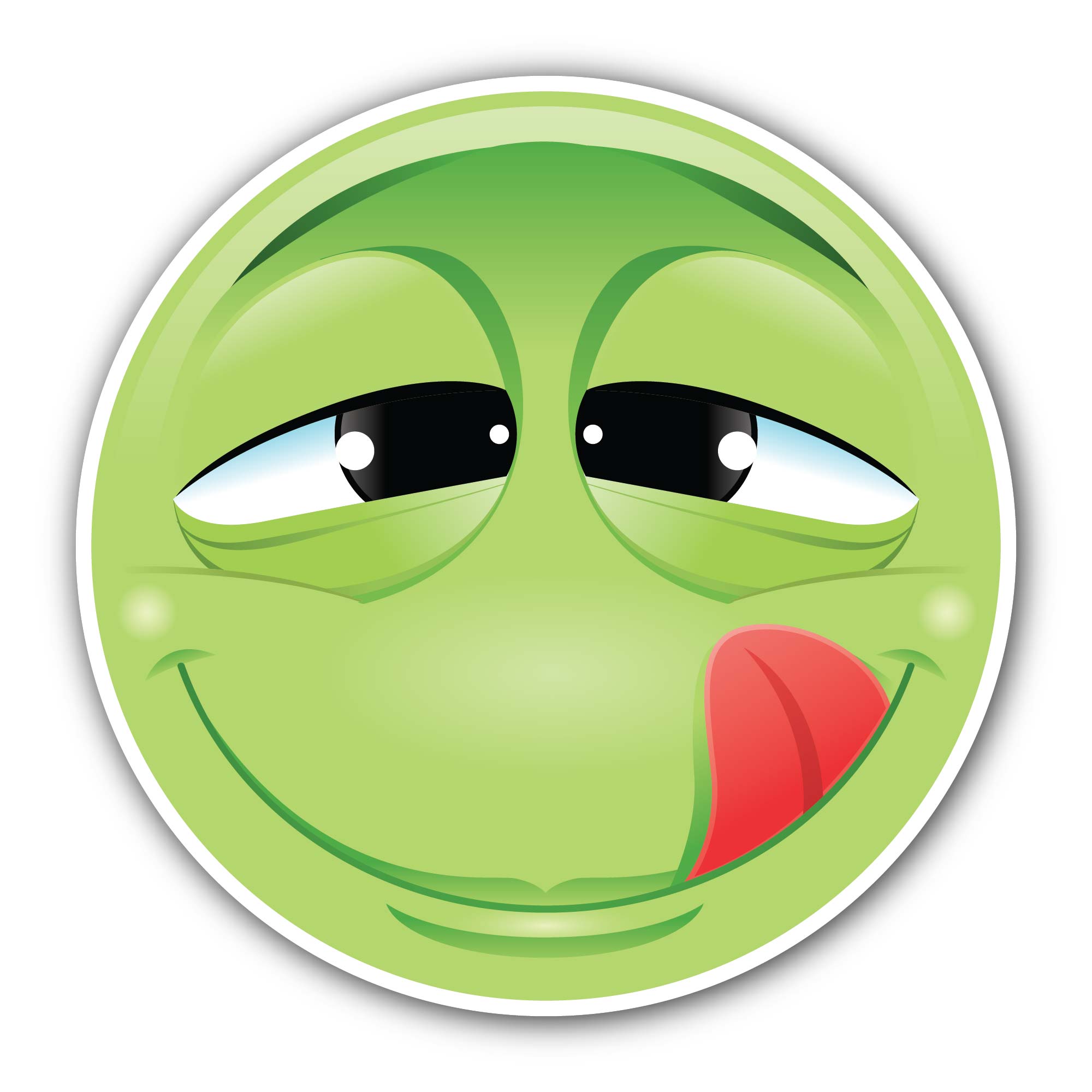 Yummy Face Sticker, Waterproof Vinyl Decal Sticker Indoor Or Outdoor 2 (Pieces) 3" and 5"