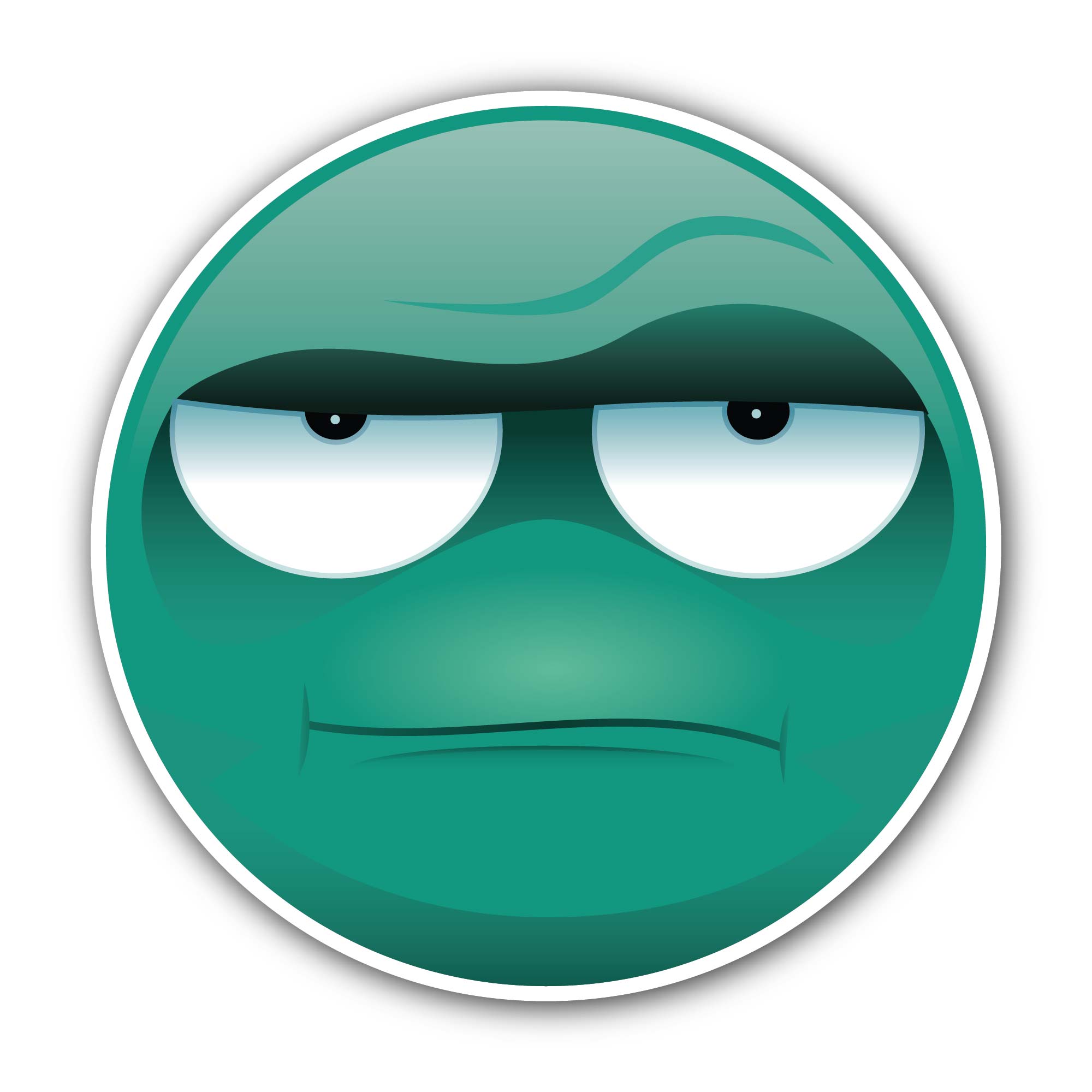 Doubtful Gaze Emoji Sticker, Waterproof Vinyl Decal Sticker Indoor Or Outdoor 2 (Pieces) 3" and 5"