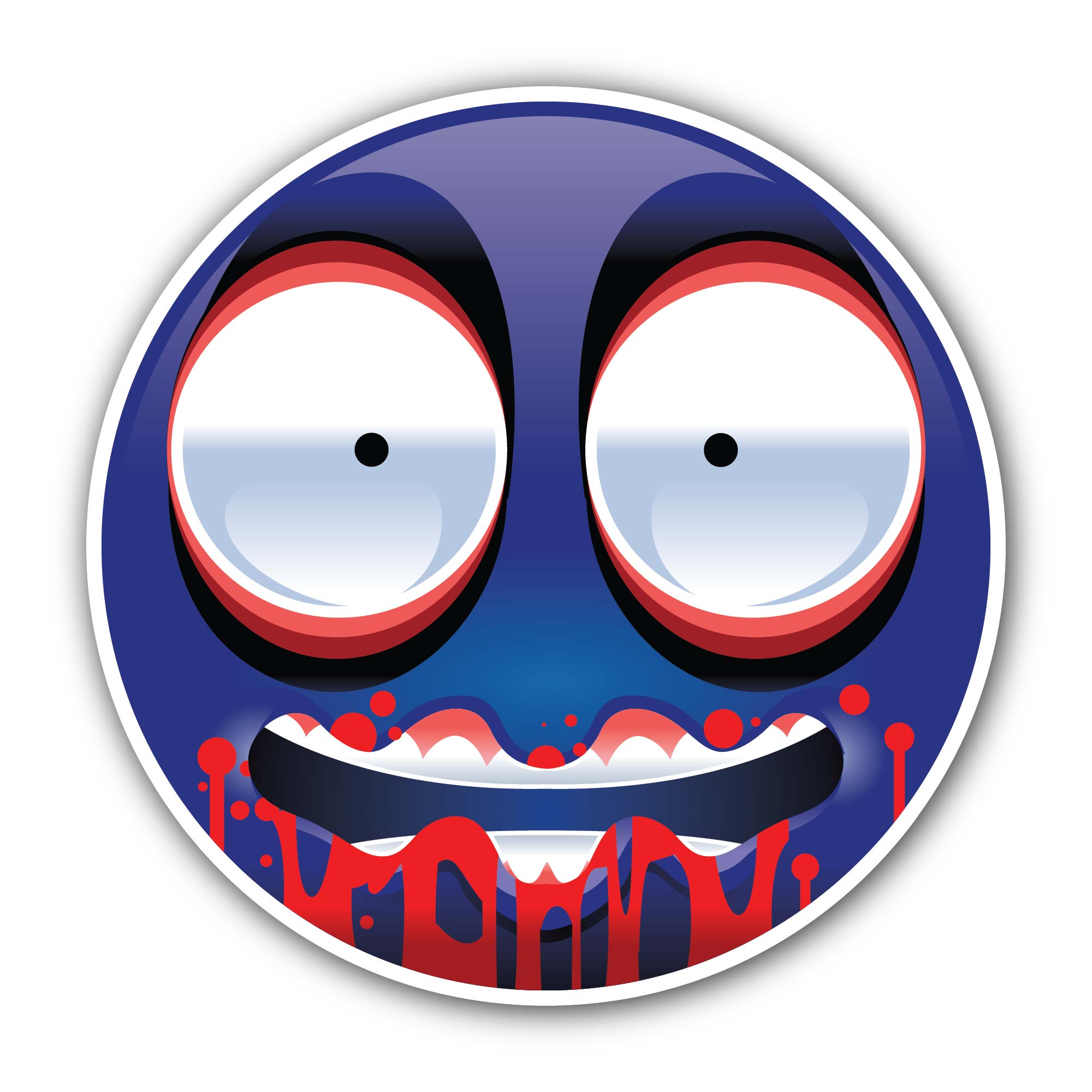 zombie Emoji Sticker, Waterproof Vinyl Decal Sticker Indoor Or Outdoor 2 (Pieces) 3" and 5"