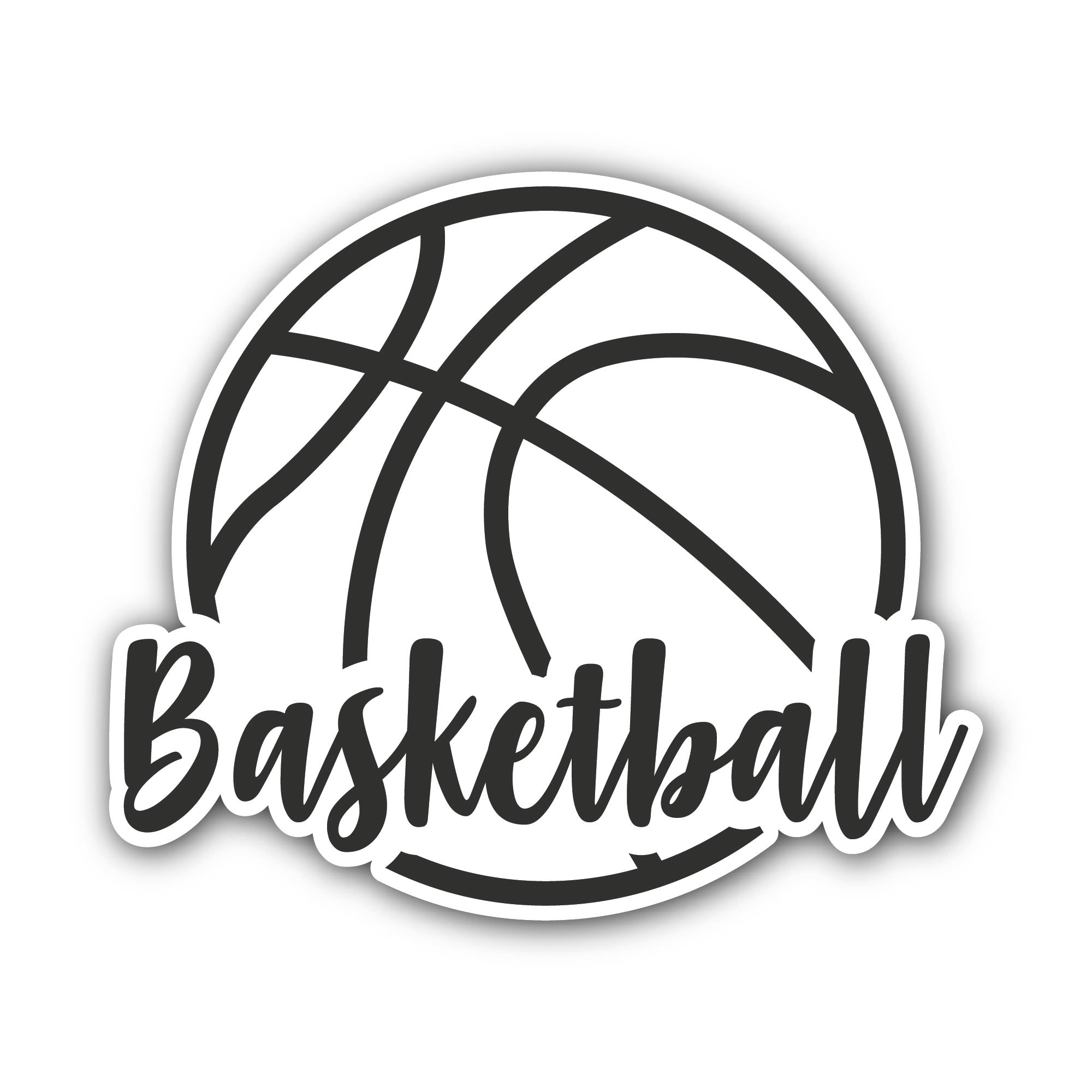 Basketball Sticker, Waterproof Vinyl Decal Sticker Indoor Or Outdoor 2 (Pieces) 3" and 5"