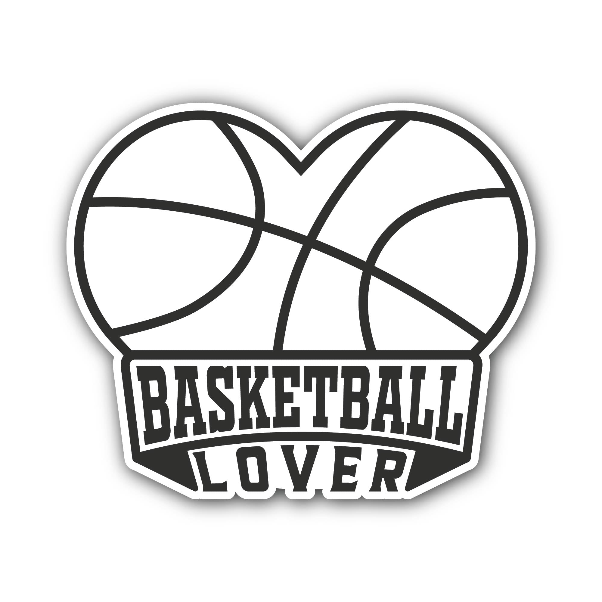 Basketball Lover Sticker, Waterproof Vinyl Decal Sticker Indoor Or Outdoor 2 (Pieces) 3" and 5"