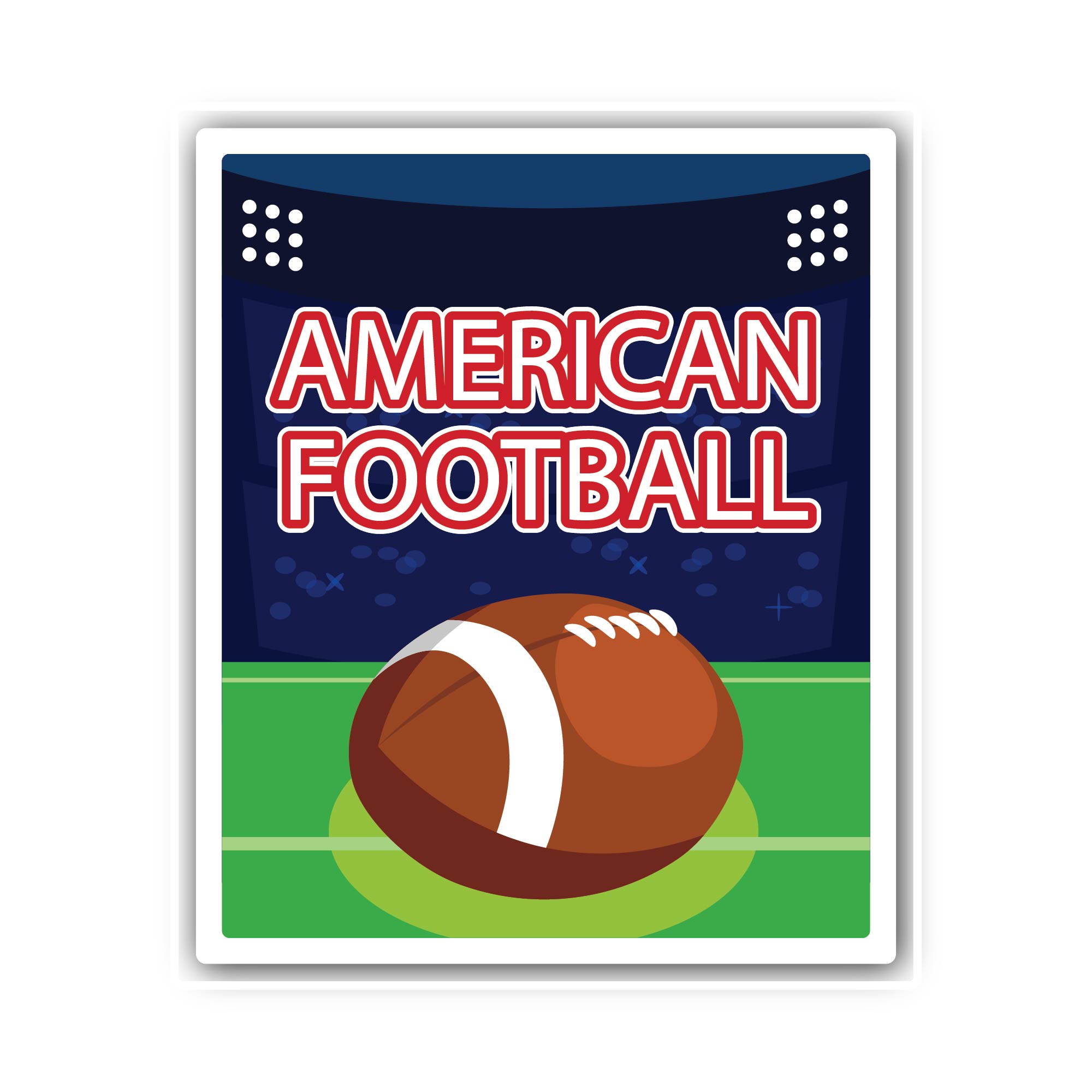 American Football Sticker, Waterproof Vinyl Decal Sticker Indoor Or Outdoor 2 (Pieces) 3" and 5"
