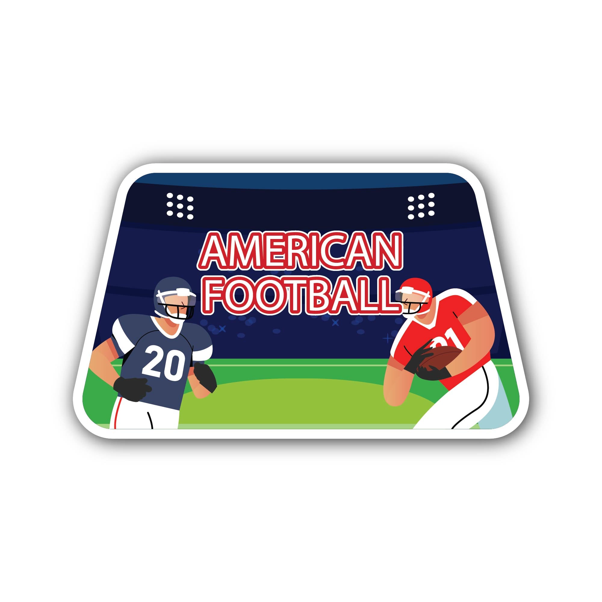 The Gridiron Battle Sticker, Waterproof Vinyl Decal Sticker Indoor Or Outdoor 2 (Pieces) 3" and 5"