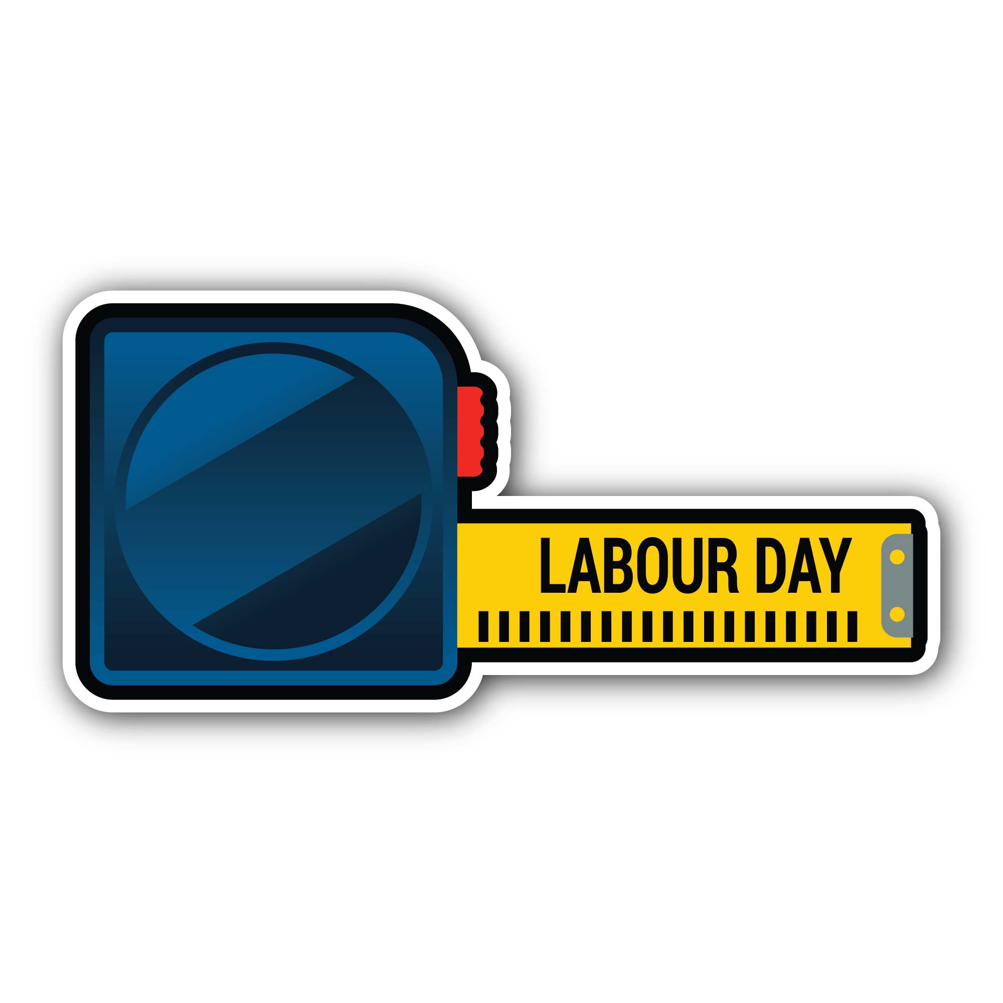 Labour Day Tape Measure Sticker, Waterproof Vinyl Decal Sticker Indoor Or Outdoor 2 (Pieces) 3" and 5"