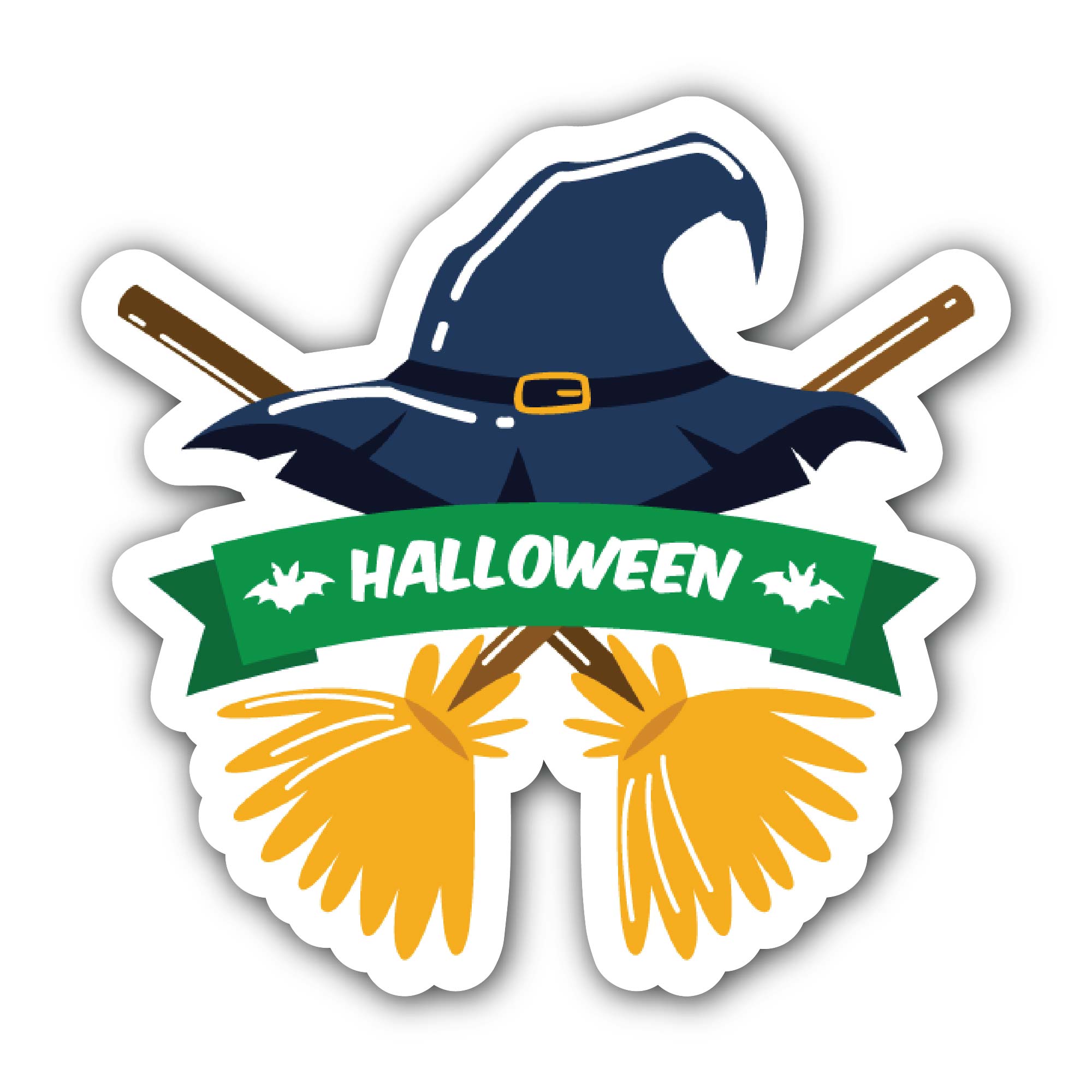 Halloween logo Sticker, Waterproof Vinyl Decal Sticker Indoor Or Outdoor 2 (Pieces) 3" and 5"