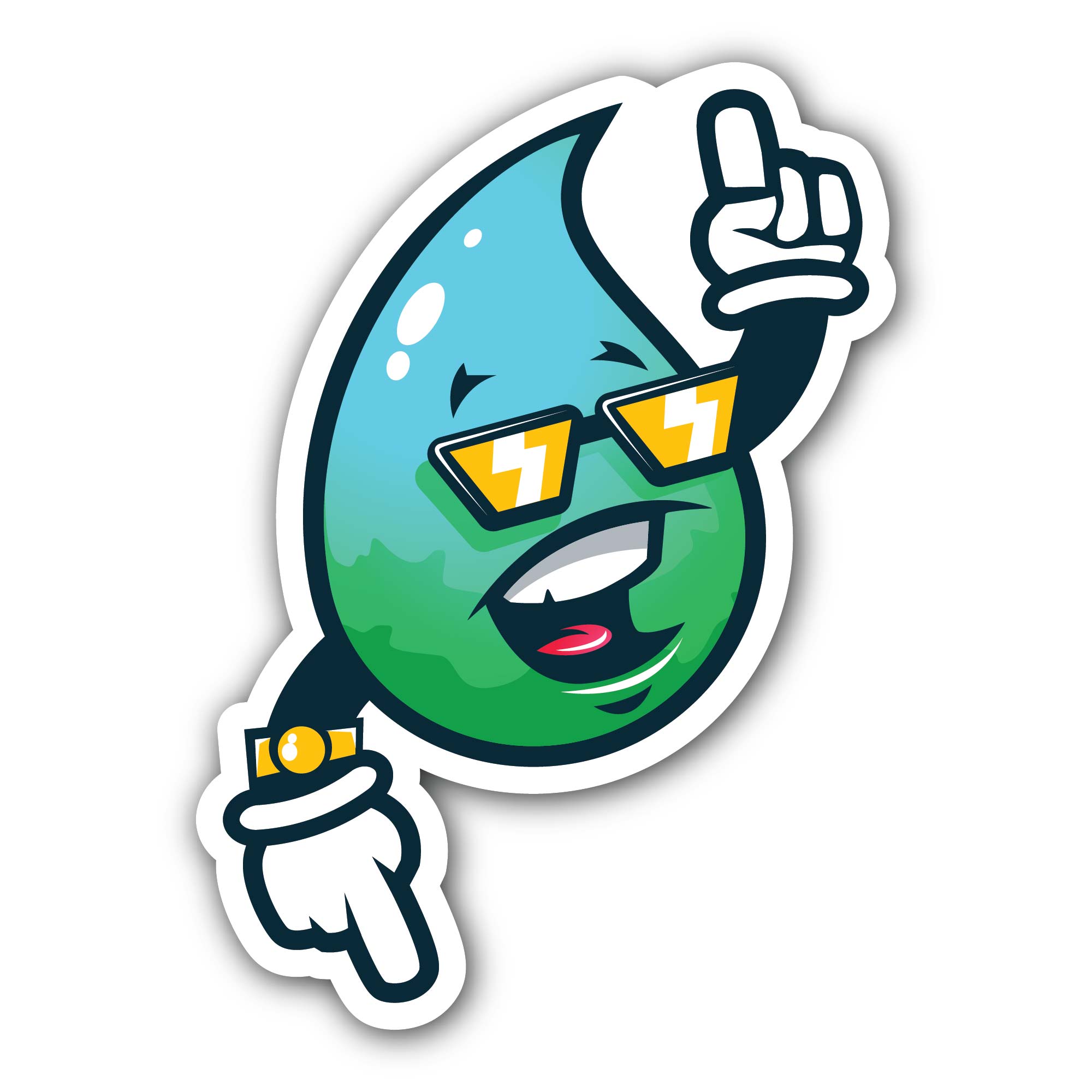 Water Drop Sticker, Waterproof Vinyl Decal Sticker Indoor Or Outdoor 2 (Pieces) 3" and 5"