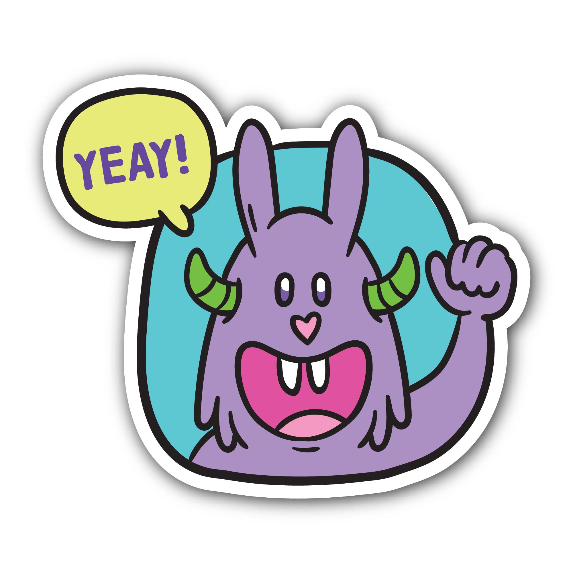 YEAY! Cartoon Monster Sticker, Waterproof Vinyl Decal Sticker Indoor Or Outdoor 2 (Pieces) 3" and 5"