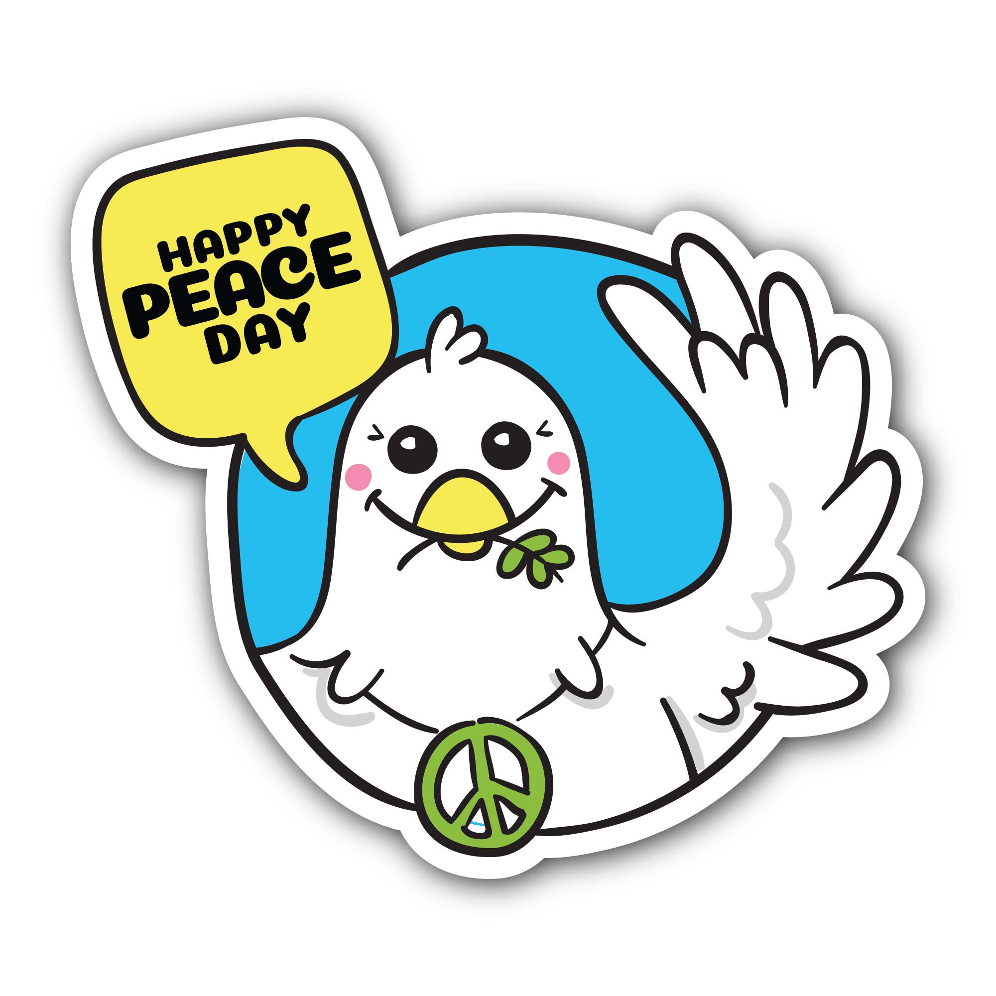 International Peace Day Sticker, Waterproof Vinyl Decal Sticker Indoor Or Outdoor 2 (Pieces) 3" and 5"