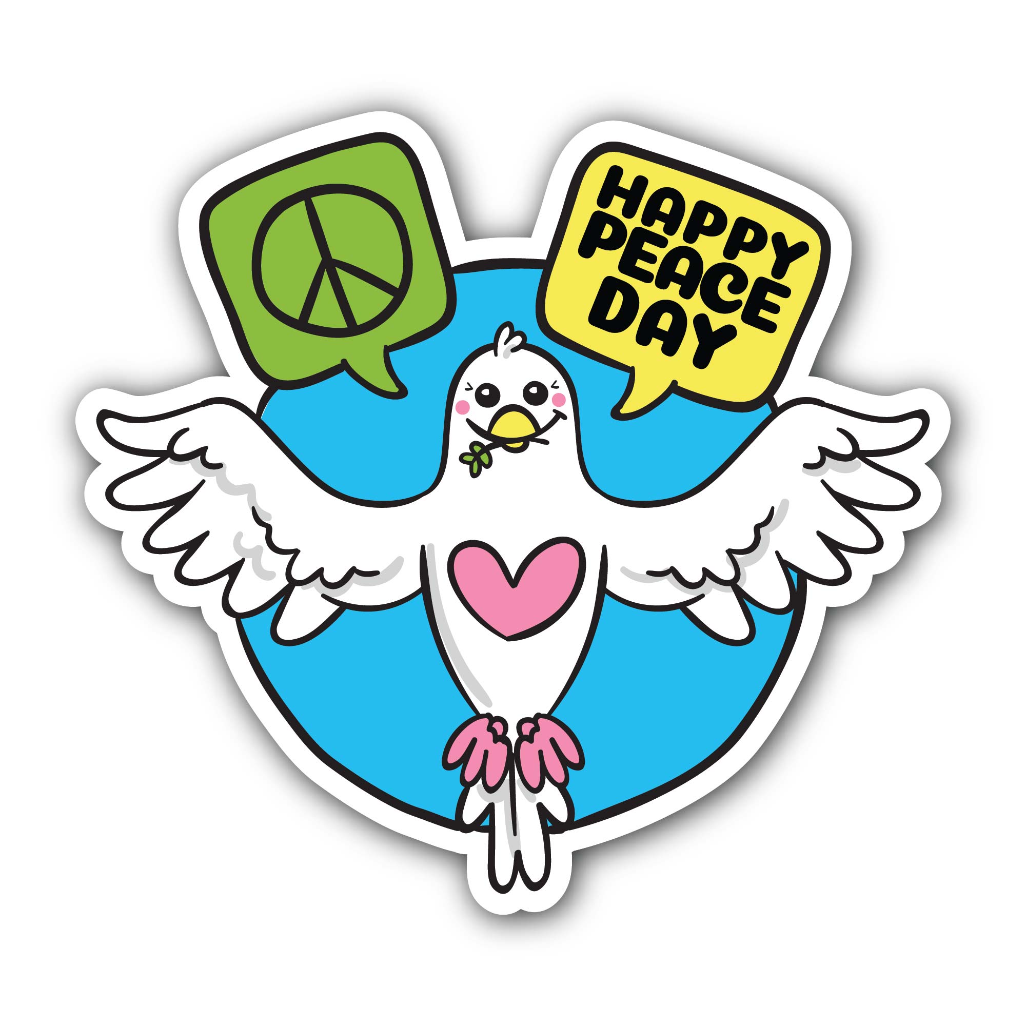 Dove of Peace Sticker, Waterproof Vinyl Decal Sticker Indoor Or Outdoor 2 (Pieces) 3" and 5"