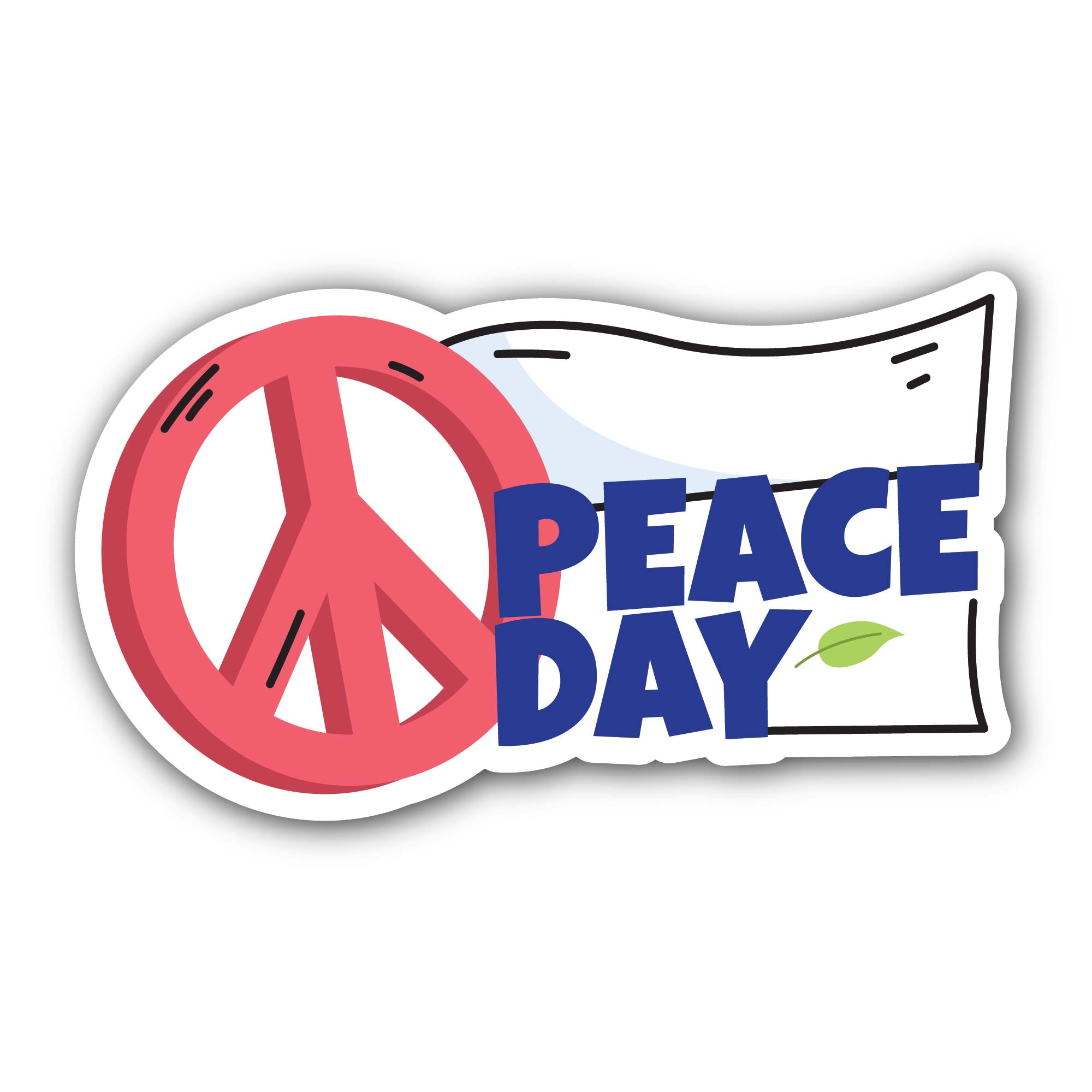 World peace day icon Sticker, Waterproof Vinyl Decal Sticker Indoor Or Outdoor 2 (Pieces) 3" and 5"