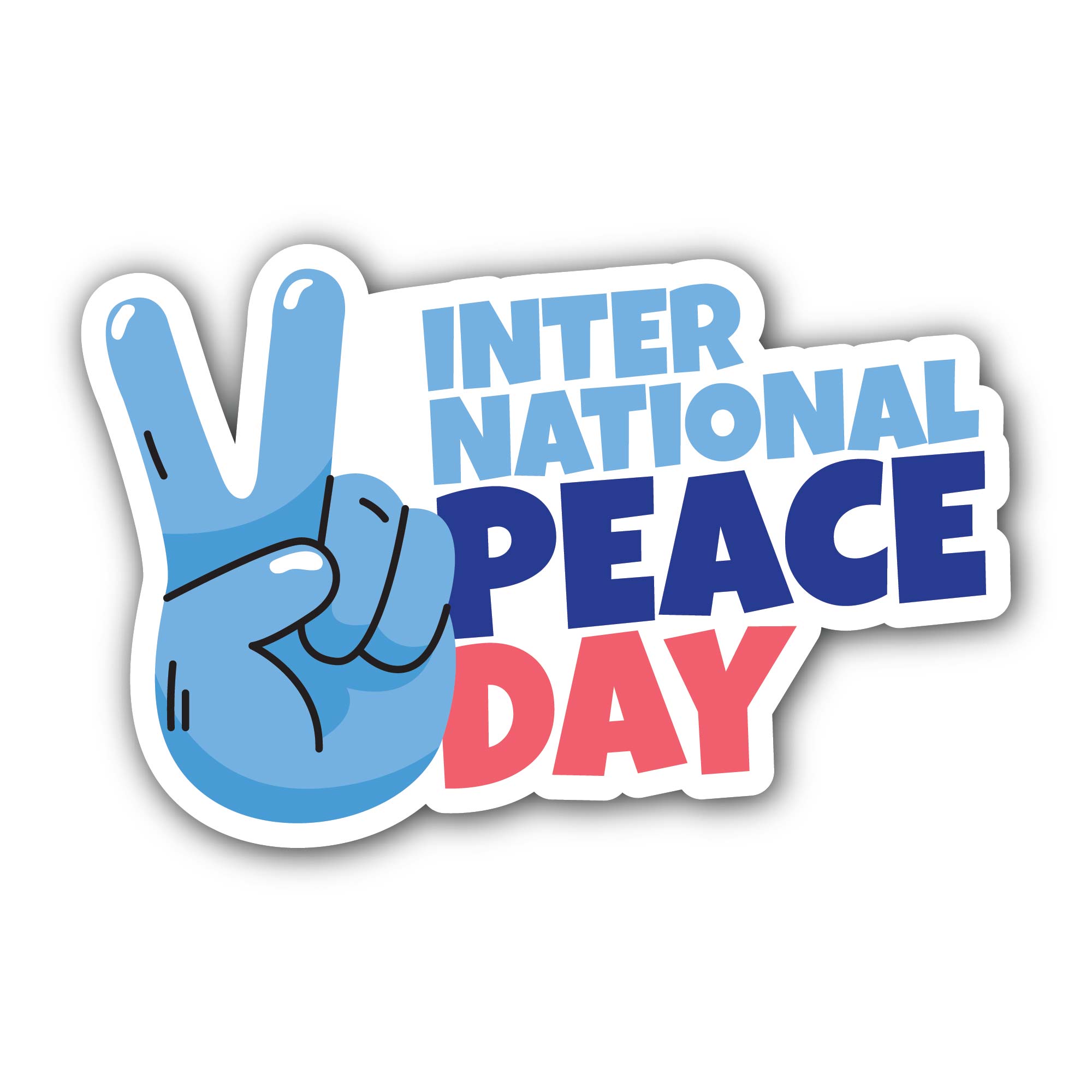 International Day of Peace Sticker, Waterproof Vinyl Decal Sticker Indoor Or Outdoor 2 (Pieces) 3" and 5"
