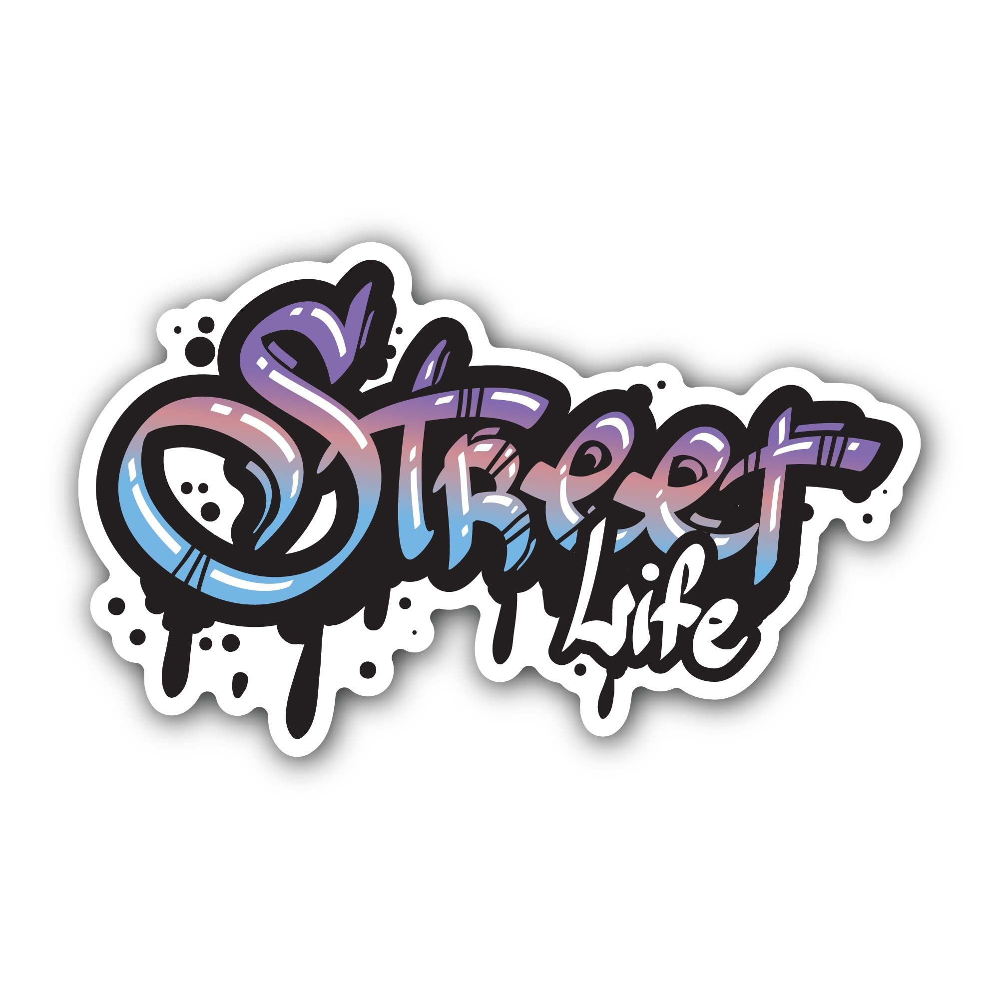 Street Life Sticker, Waterproof Vinyl Decal Sticker Indoor Or Outdoor 2 (Pieces) 3" and 5"