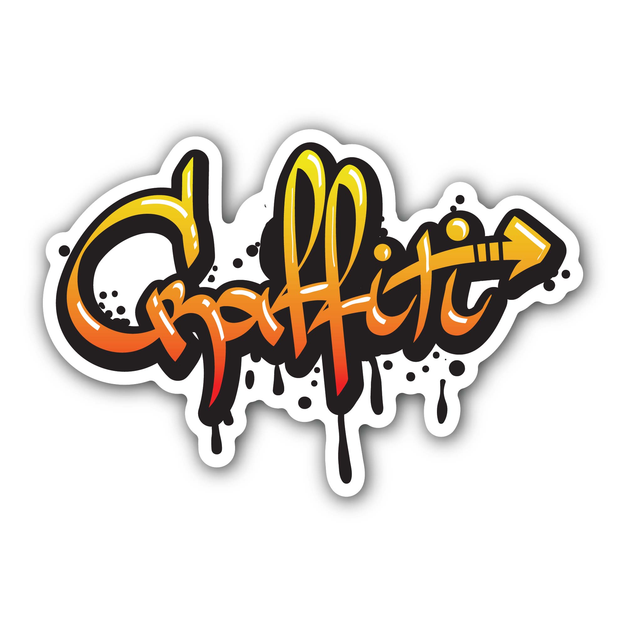 Graffiti Sticker, Waterproof Vinyl Decal Sticker Indoor Or Outdoor 2 (Pieces) 3" and 5"