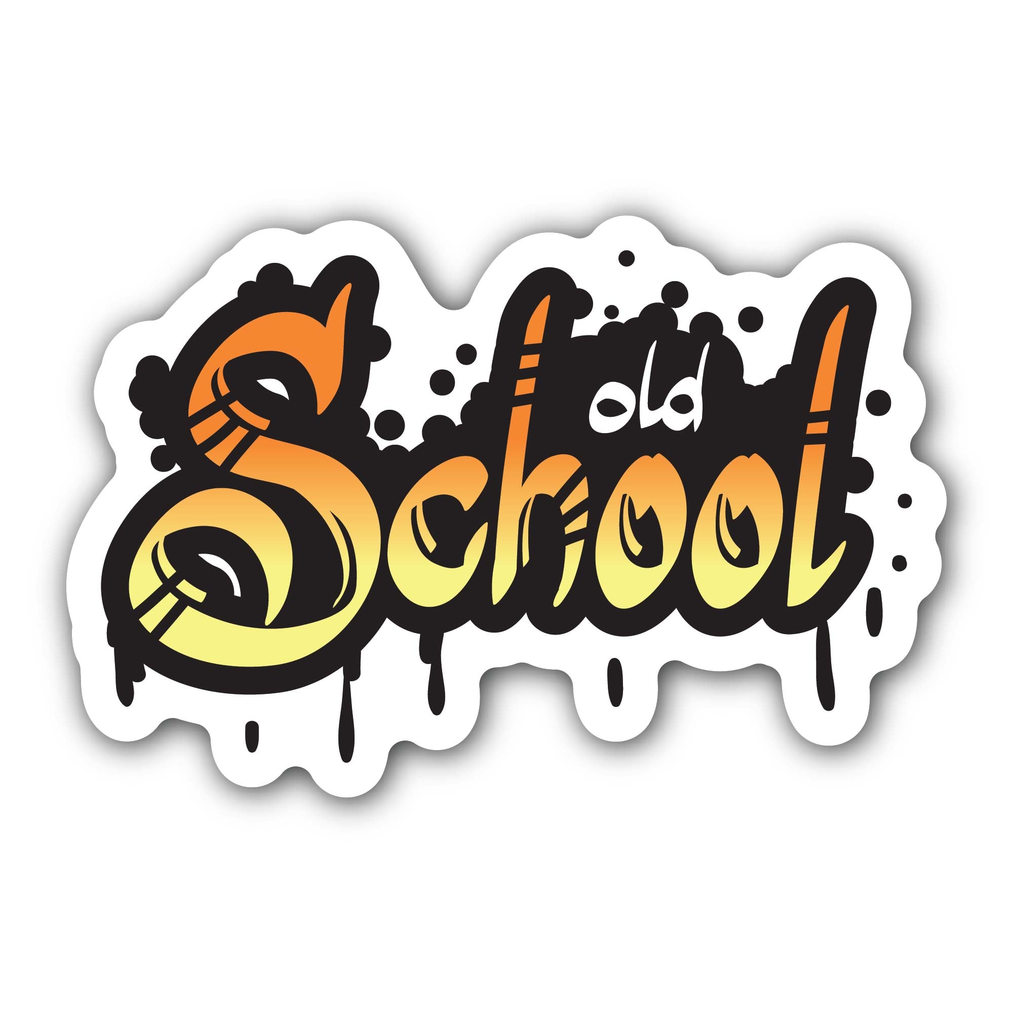Old School Graffiti Sticker, Waterproof Vinyl Decal Sticker Indoor Or Outdoor 2 (Pieces) 3" and 5"