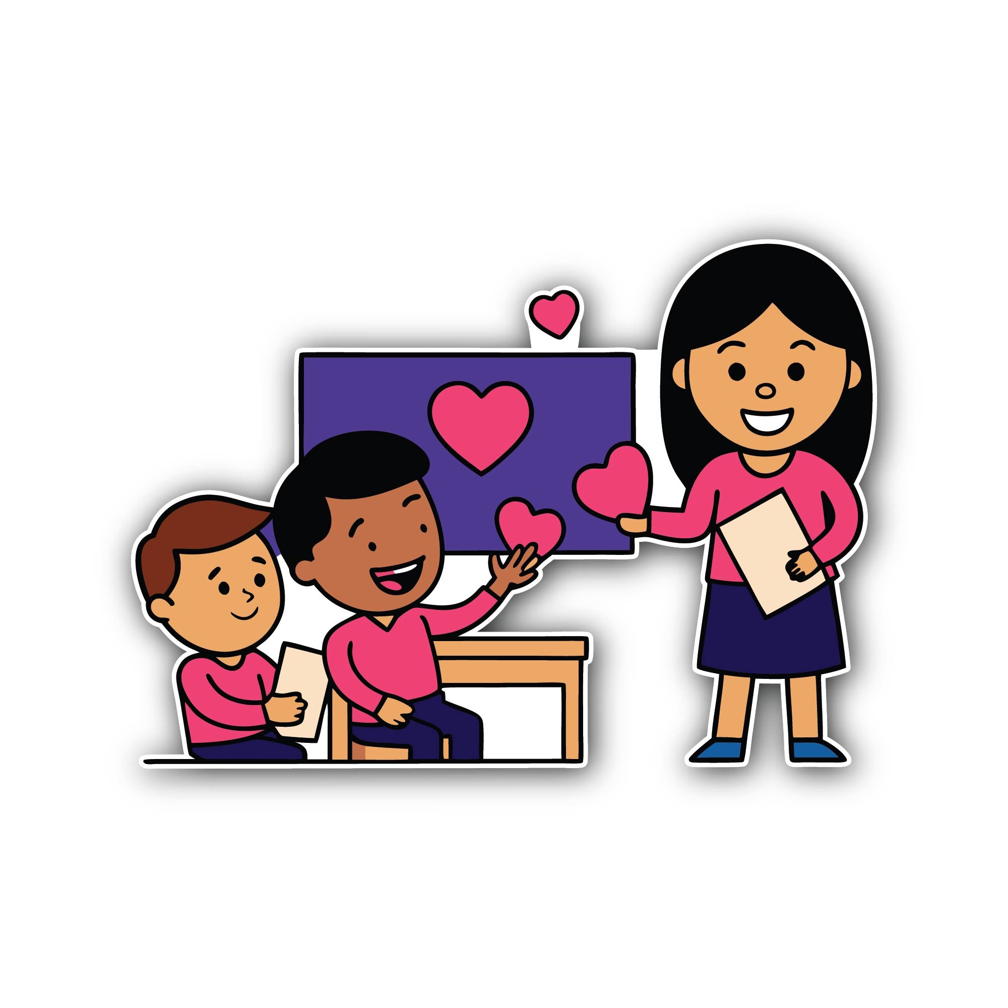 Learning with Love Sticker, Waterproof Vinyl Decal Sticker Indoor Or Outdoor 2 (Pieces) 3" and 5"