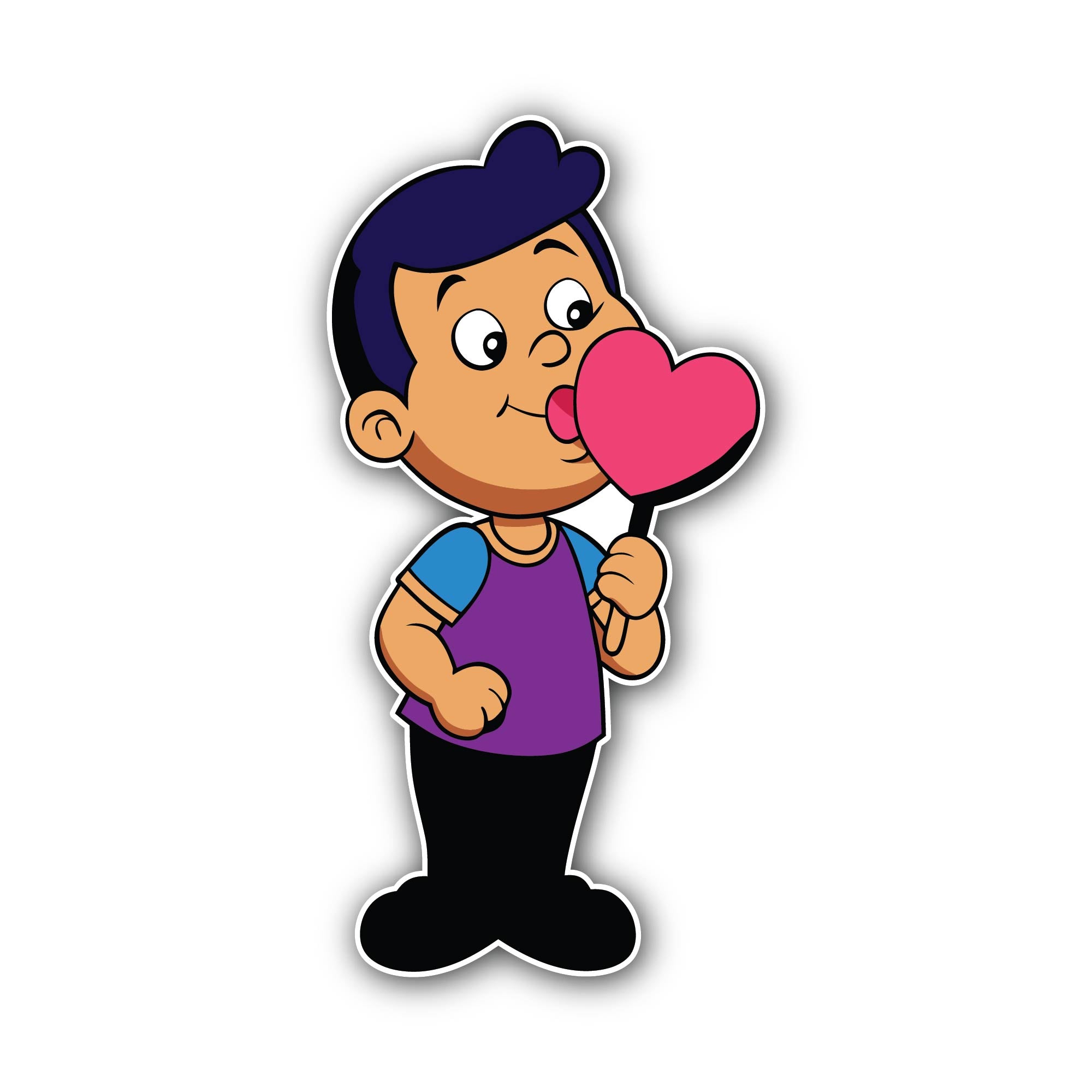 Sweetheart Boy Sticker, Waterproof Vinyl Decal Sticker Indoor Or Outdoor 2 (Pieces) 3" and 5"