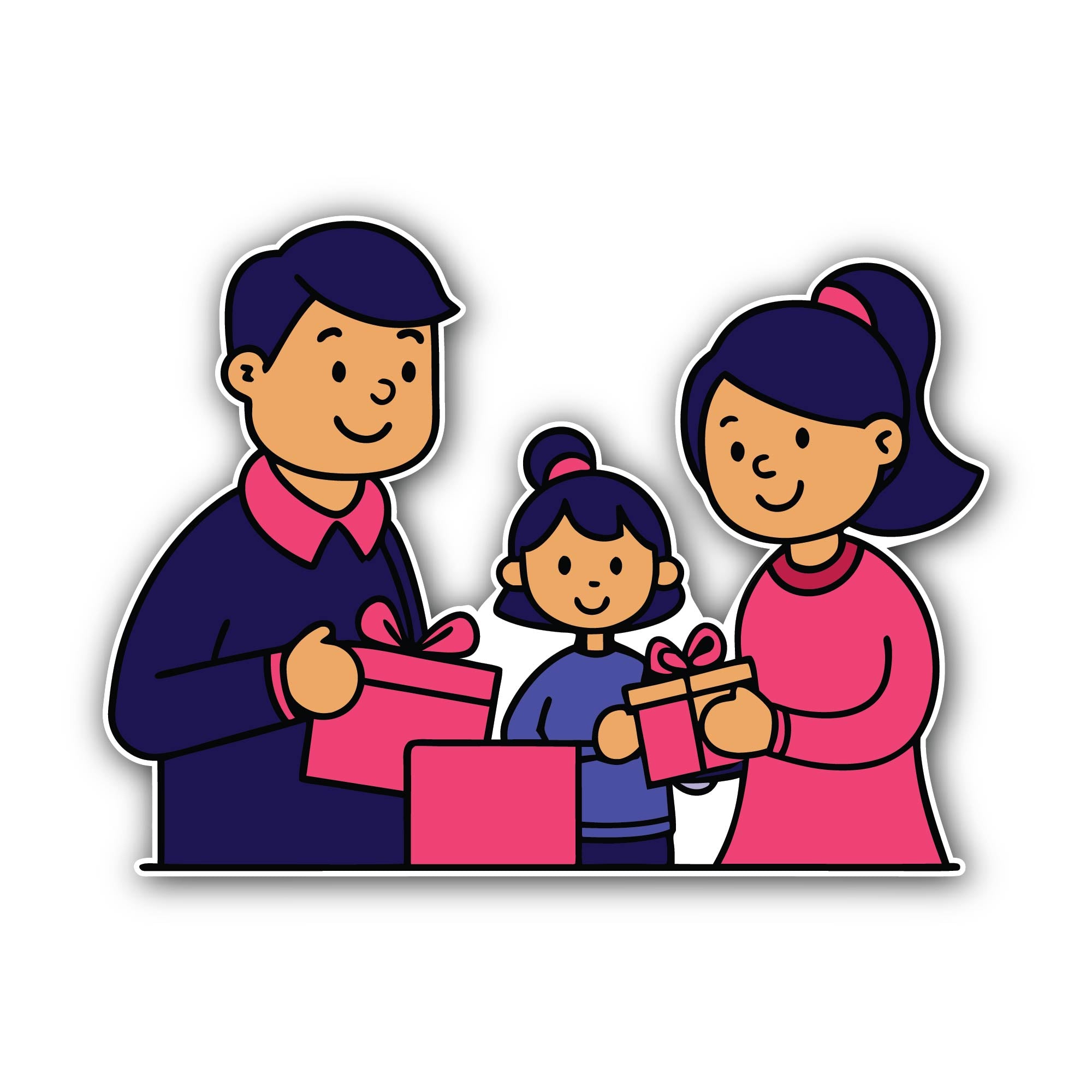 Family Gift Sticker, Waterproof Vinyl Decal Sticker Indoor Or Outdoor 2 (Pieces) 3" and 5"