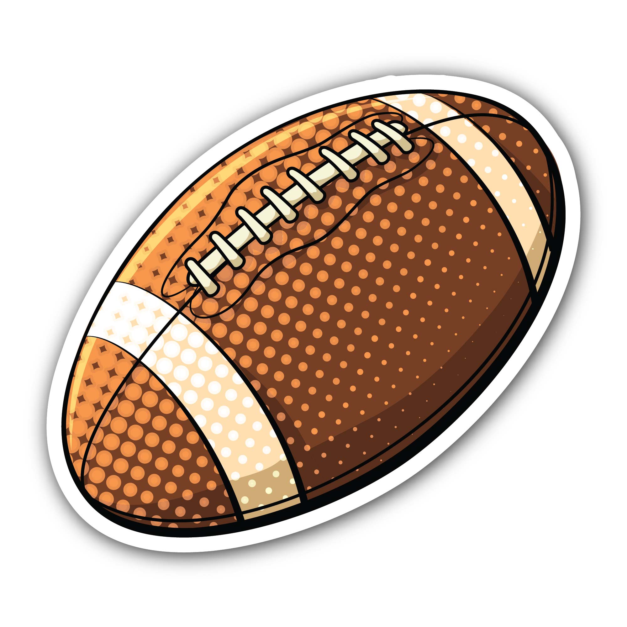 Cartoon American Football Sticker, Waterproof Vinyl Decal Sticker Indoor Or Outdoor 2 (Pieces) 3" and 5"
