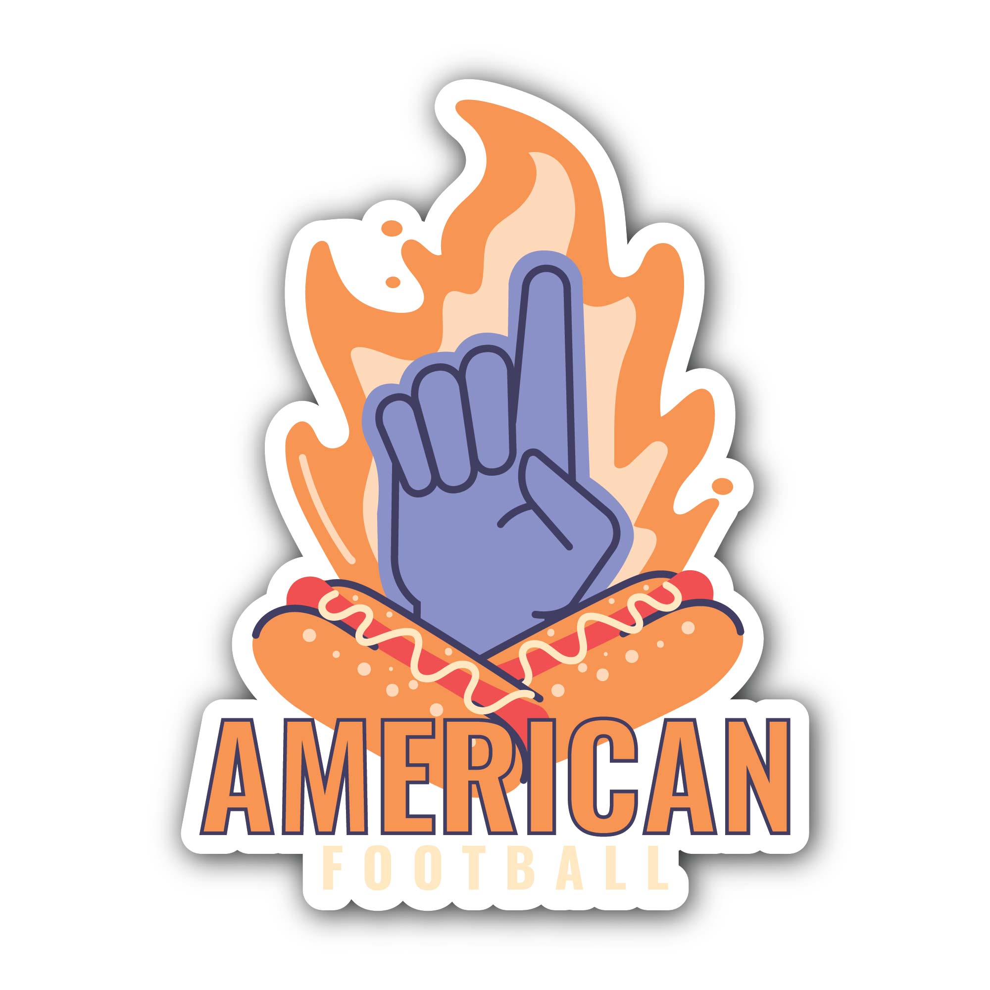 American Football Fan Sticker, Waterproof Vinyl Decal Sticker Indoor Or Outdoor 2 (Pieces) 3" and 5"