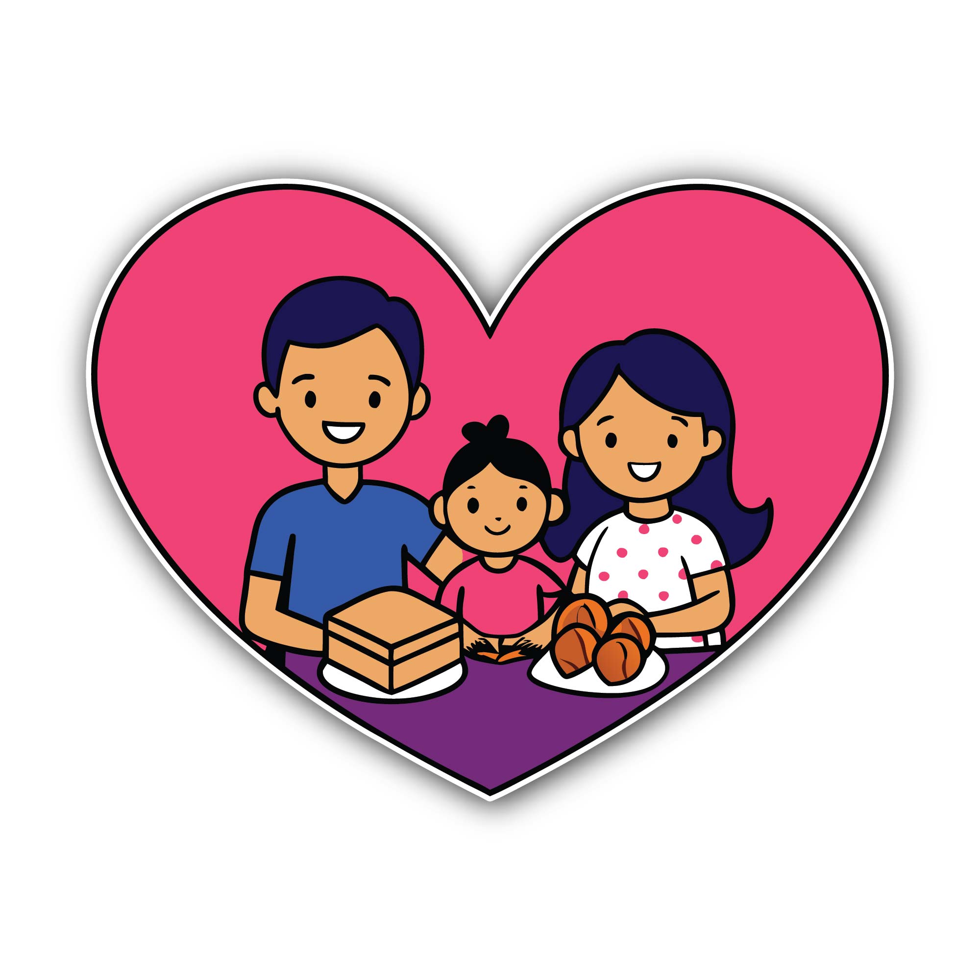 Family Love Sticker, Waterproof Vinyl Decal Sticker Indoor Or Outdoor 2 (Pieces) 3" and 5"
