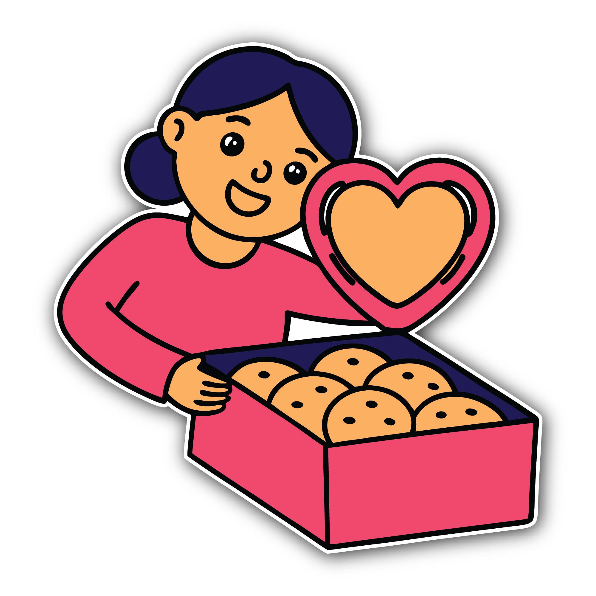 Heartfelt Treats Sticker, Waterproof Vinyl Decal Sticker Indoor Or Outdoor 2 (Pieces) 3" and 5"