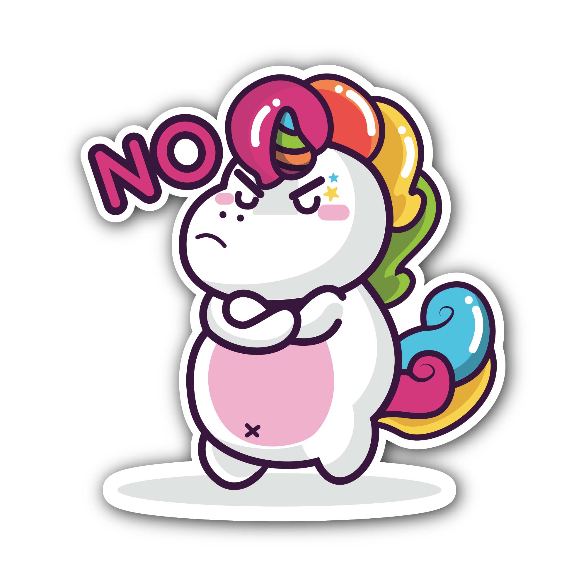 Unicorn No message Sticker, Waterproof Vinyl Decal Sticker Indoor Or Outdoor 2 (Pieces) 3" and 5"