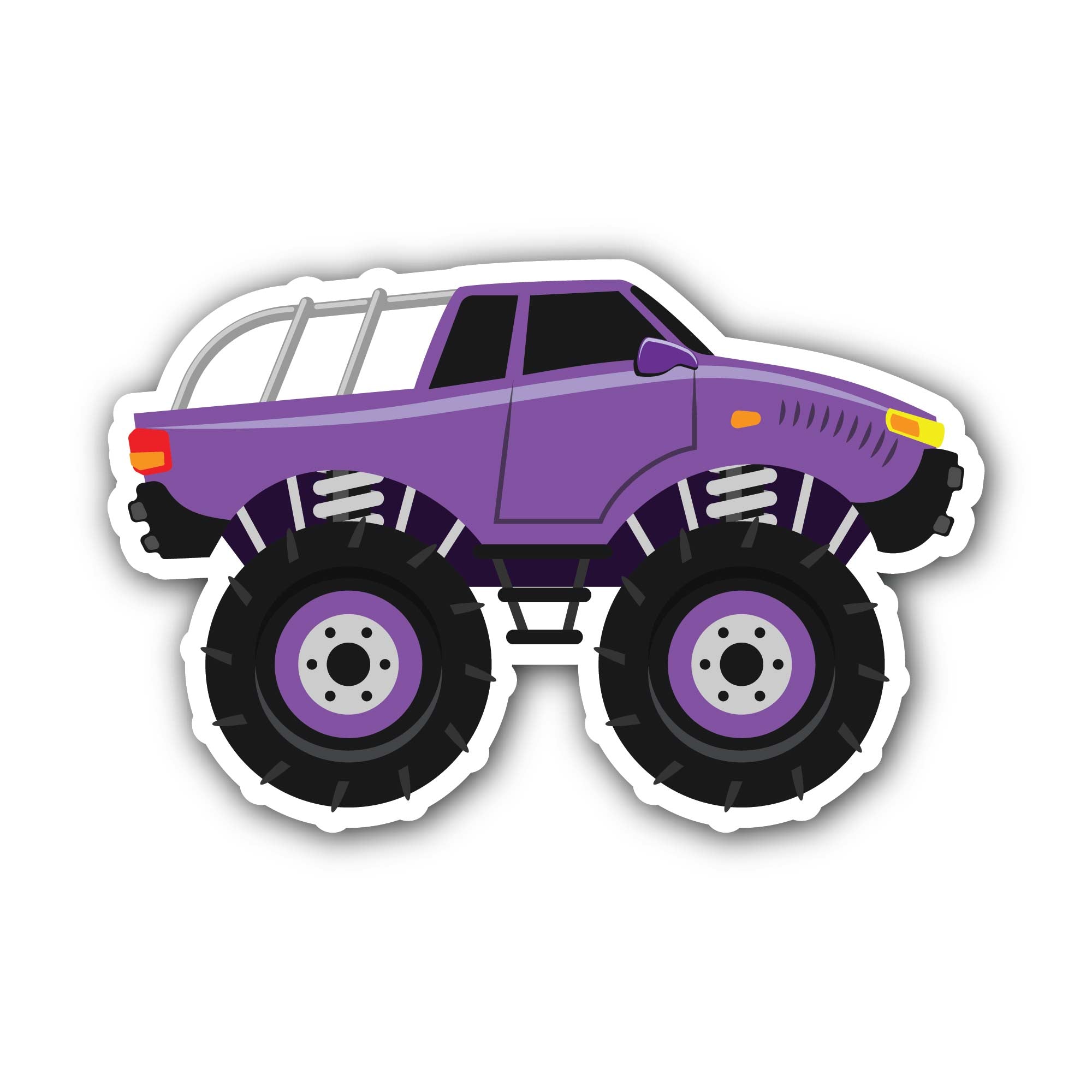 purple Monster Truck Sticker, Waterproof Vinyl Decal Sticker Indoor Or Outdoor 2 (Pieces) 3" and 5"