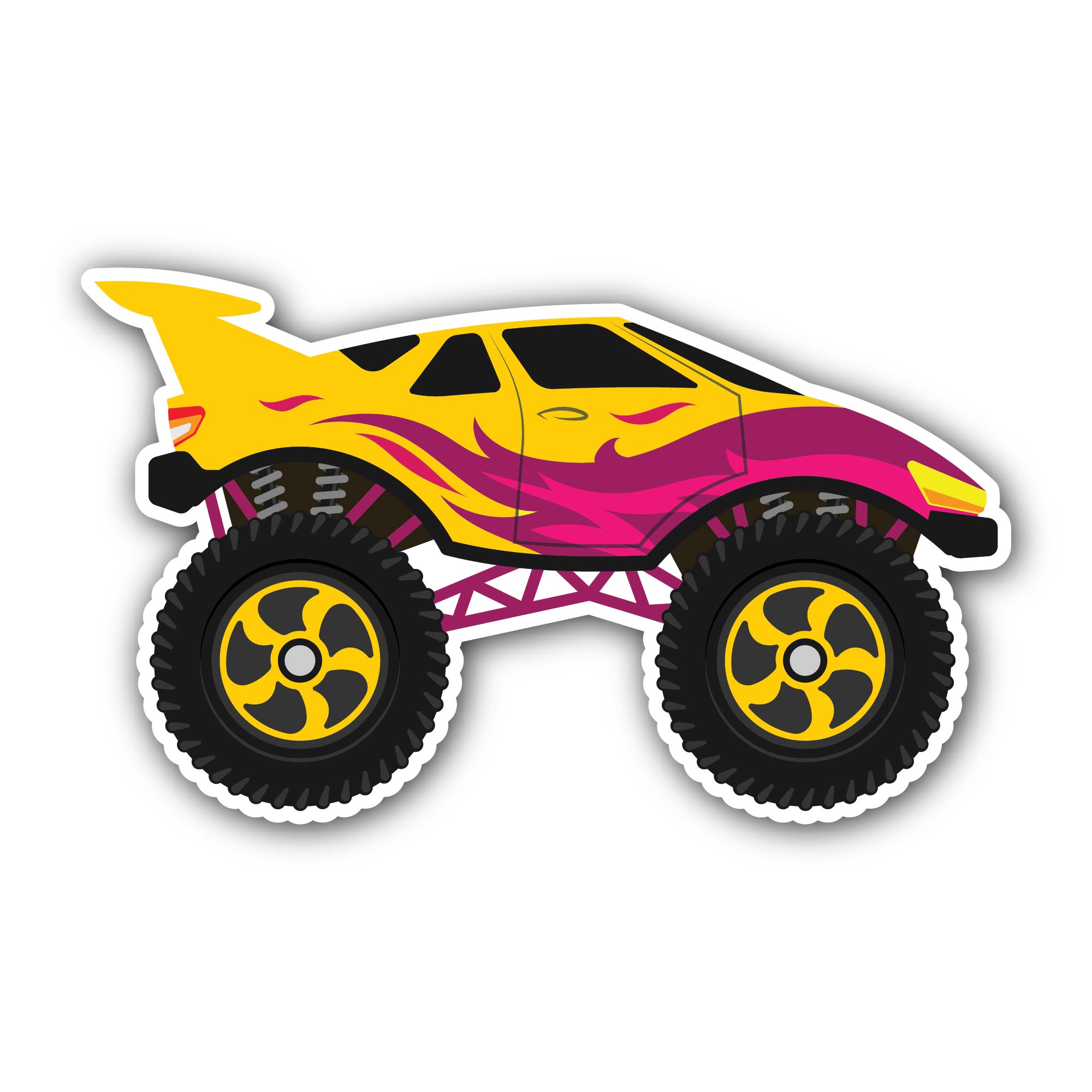 Speed Demon Truck Sticker, Waterproof Vinyl Decal Sticker Indoor Or Outdoor 2 (Pieces) 3" and 5"