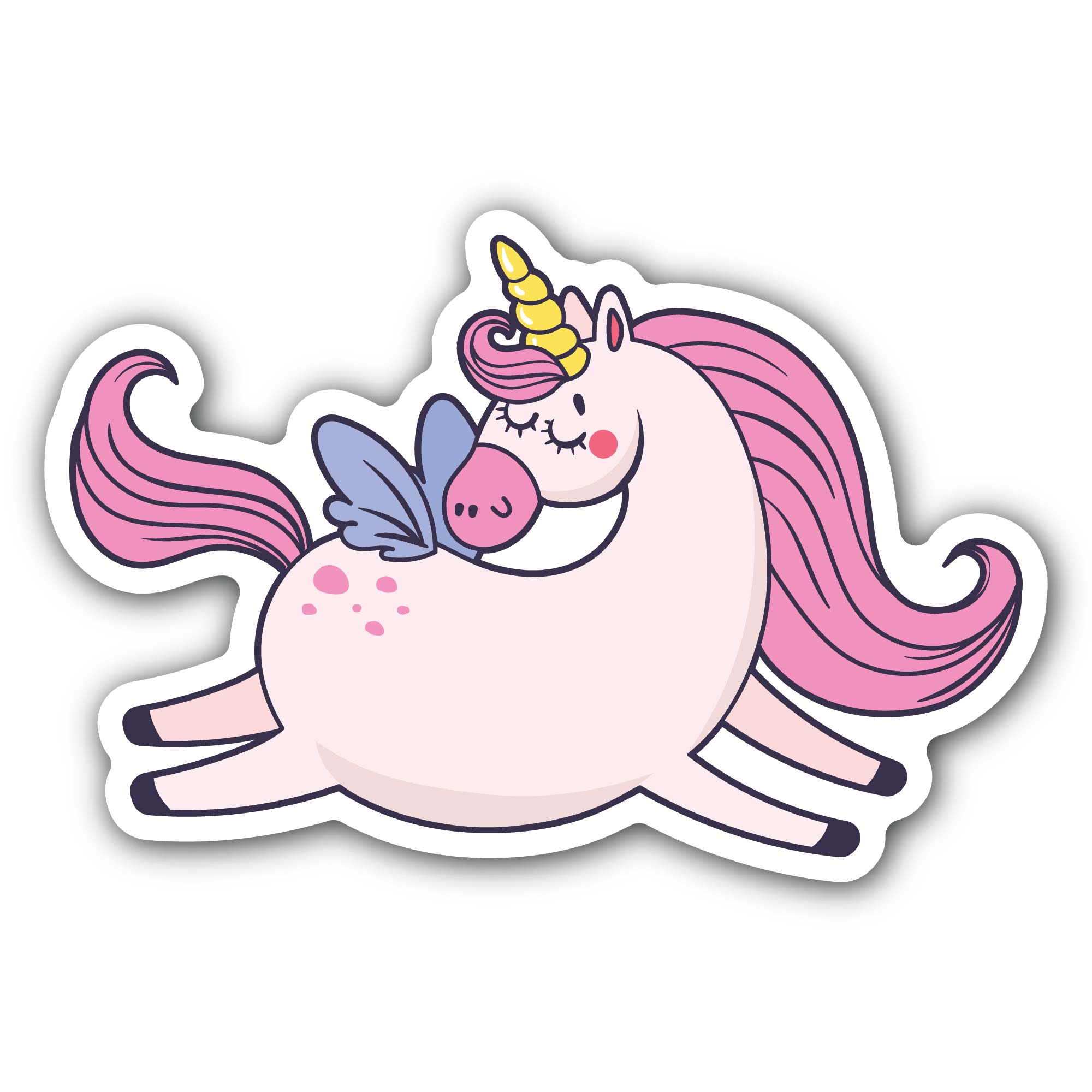 Cute Unicorn Sticker, Waterproof Vinyl Decal Sticker Indoor Or Outdoor 2 (Pieces) 3" and 5"