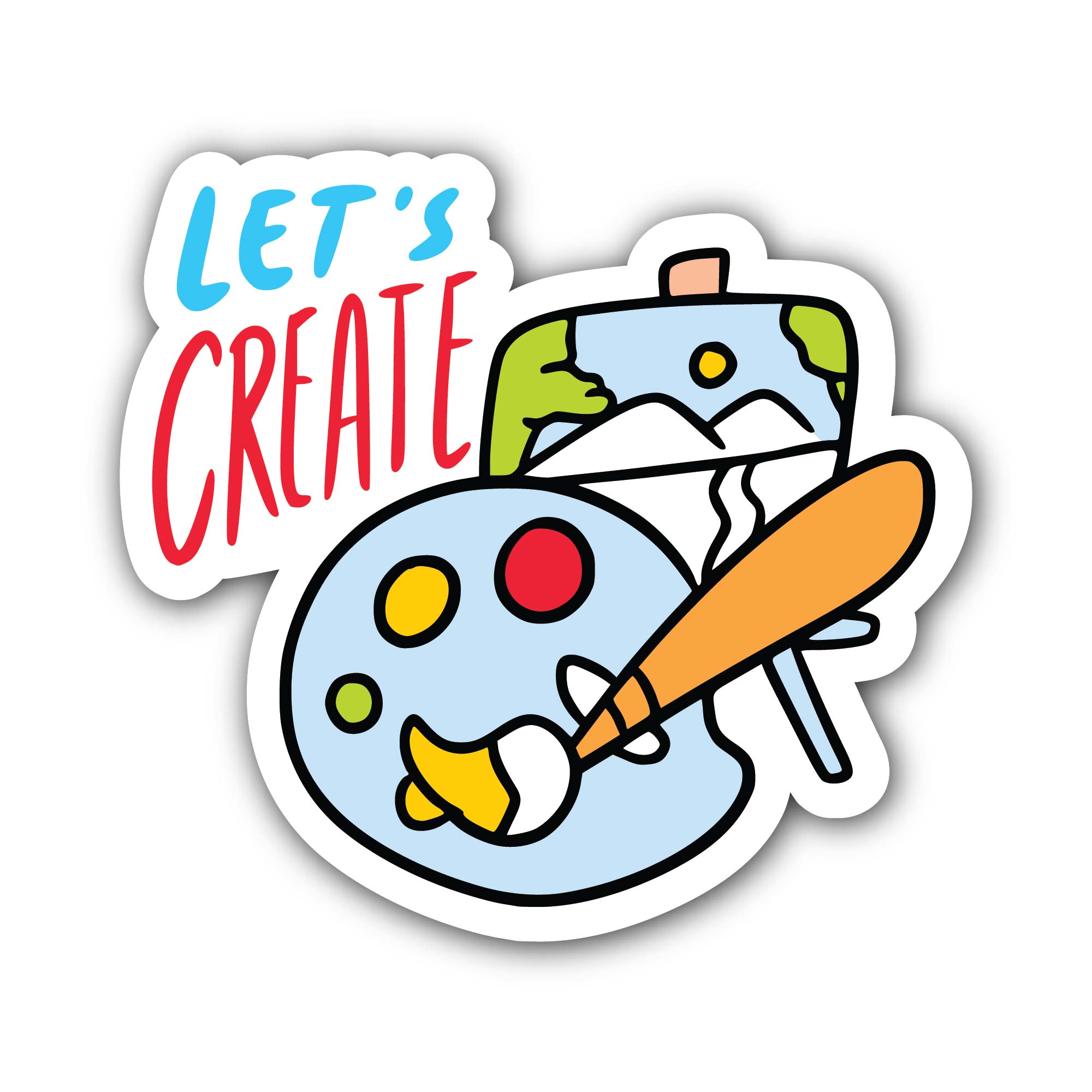 Let's Create Sticker, Waterproof Vinyl Decal Sticker Indoor Or Outdoor 2 (Pieces) 3" and 5"