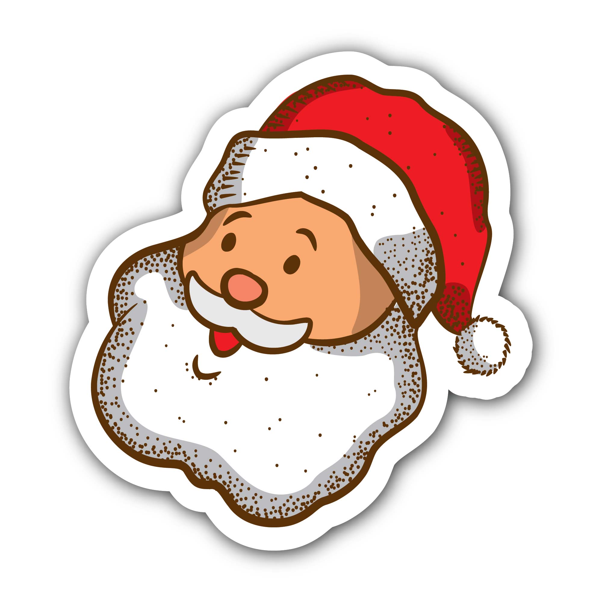 Santa Claus Sticker, Waterproof Vinyl Decal Sticker Indoor Or Outdoor 2 (Pieces) 3" and 5"