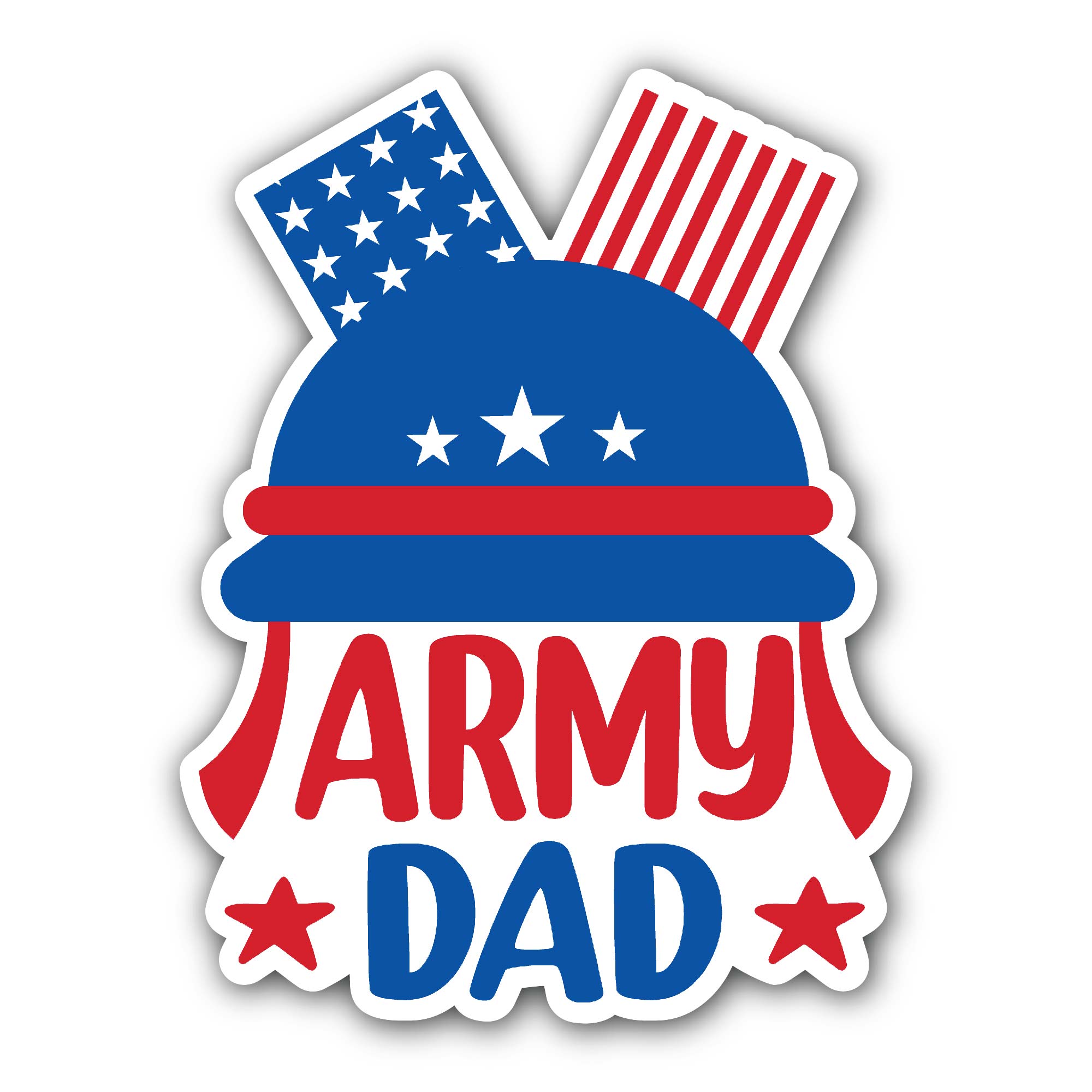 Army Dad Veterans Day Sticker, Waterproof Vinyl Decal Sticker Indoor Or Outdoor 2 (Pieces) 3" and 5"