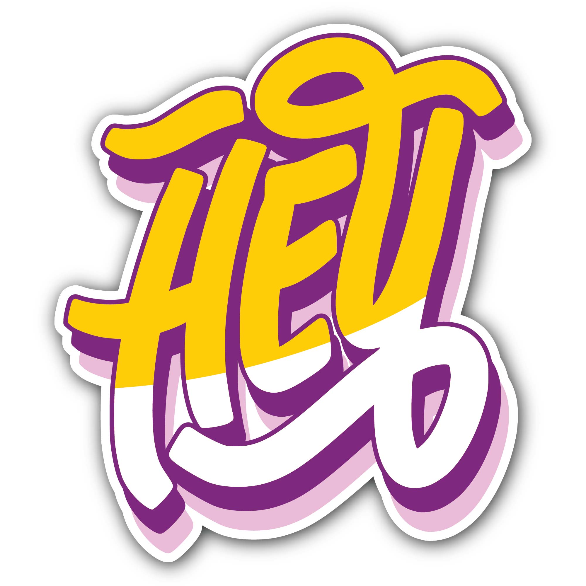 Hey Sticker, Waterproof Vinyl Decal Sticker Indoor Or Outdoor 2 (Pieces) 3" and 5"