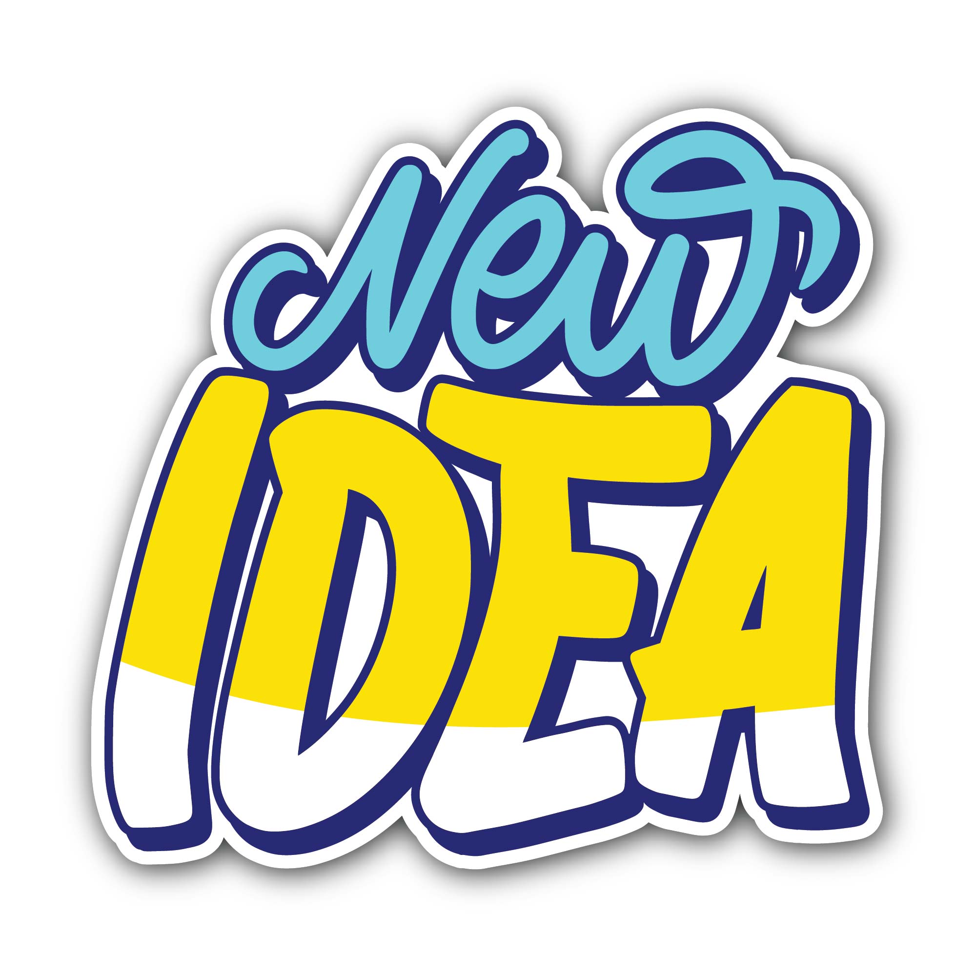 New Idea Text Sticker, Waterproof Vinyl Decal Sticker Indoor Or Outdoor 2 (Pieces) 3" and 5"