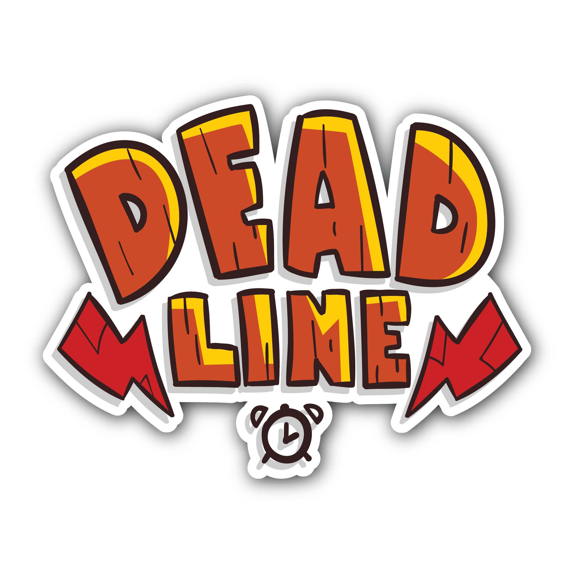 Deadline word time limit Sticker, Waterproof Vinyl Decal Sticker Indoor Or Outdoor 2 (Pieces) 3" and 5"