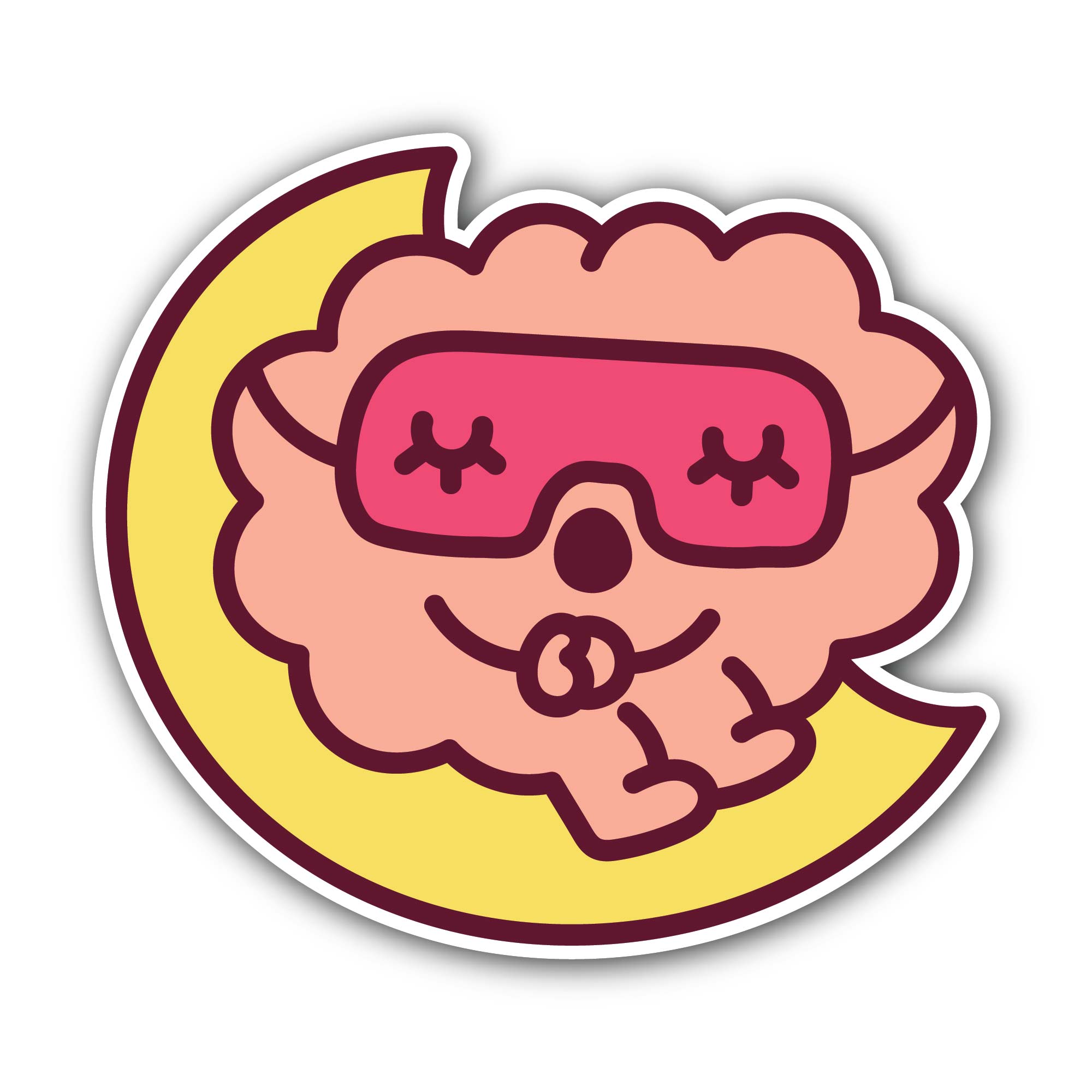 Moon & Sweet Dreams Brain Sticker, Waterproof Vinyl Decal Sticker Indoor Or Outdoor 2 (Pieces) 3" and 5"