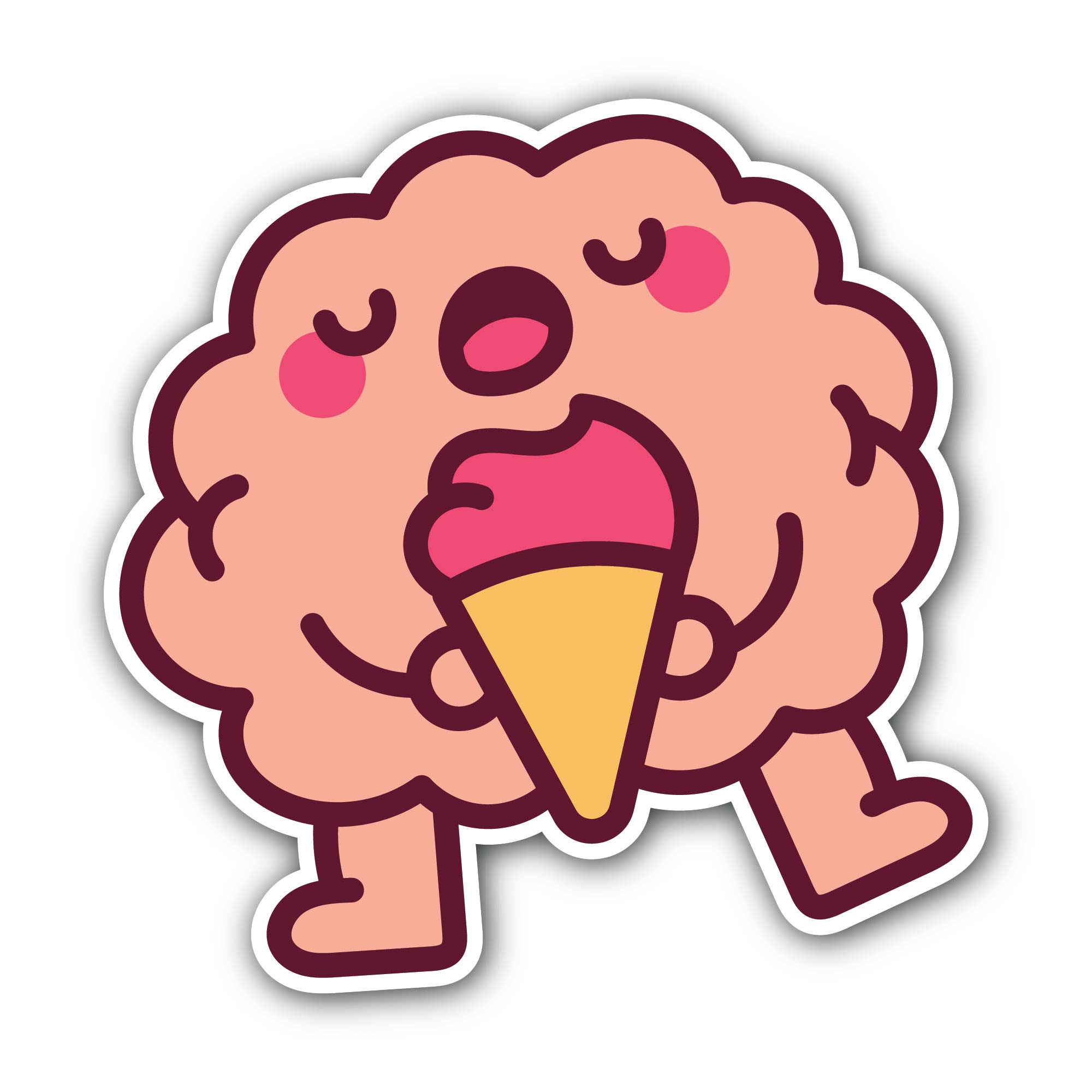 Brain Freeze Sticker, Waterproof Vinyl Decal Sticker Indoor Or Outdoor 2 (Pieces) 3" and 5"