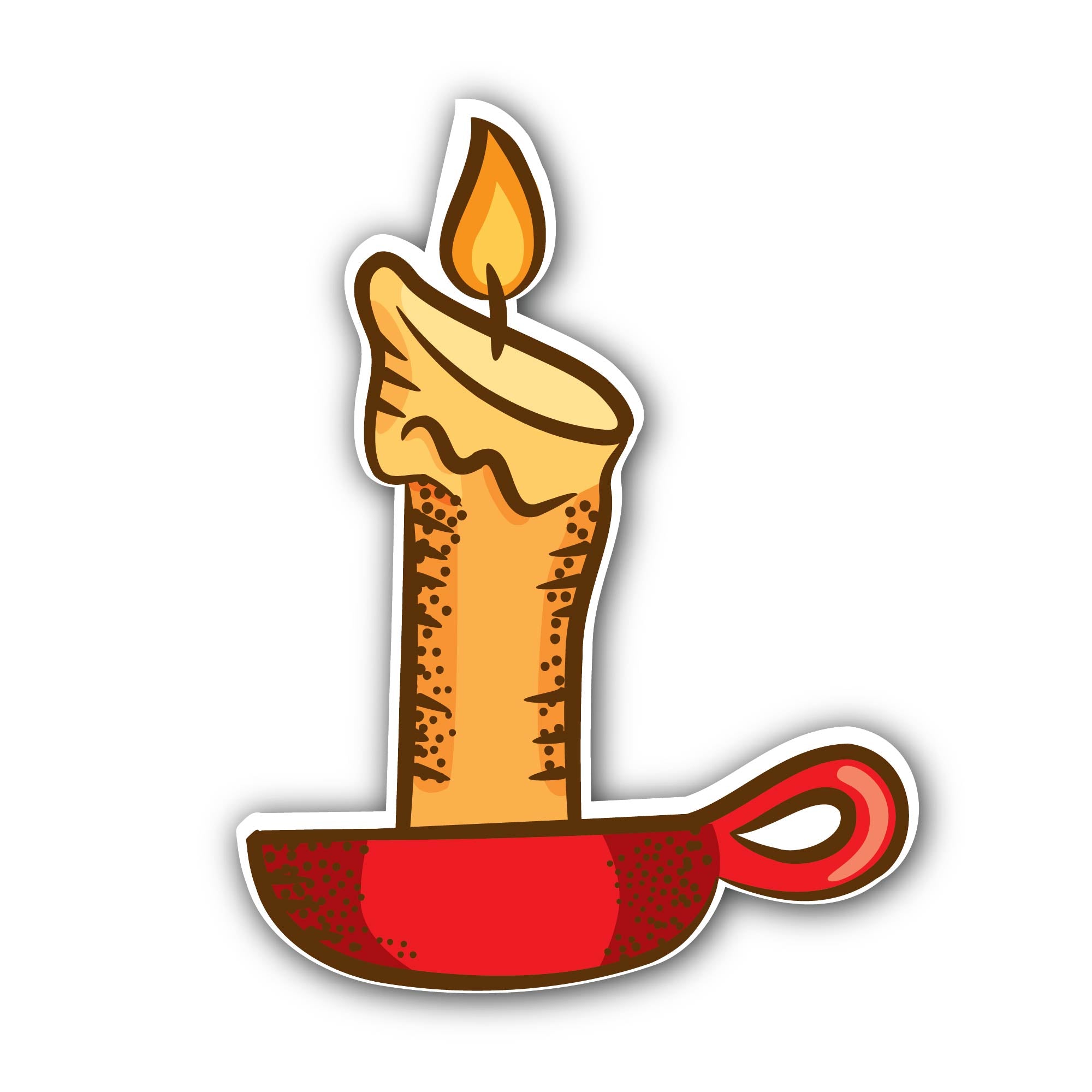 Burning candle Sticker, Waterproof Vinyl Decal Sticker Indoor Or Outdoor 2 (Pieces) 3" and 5"