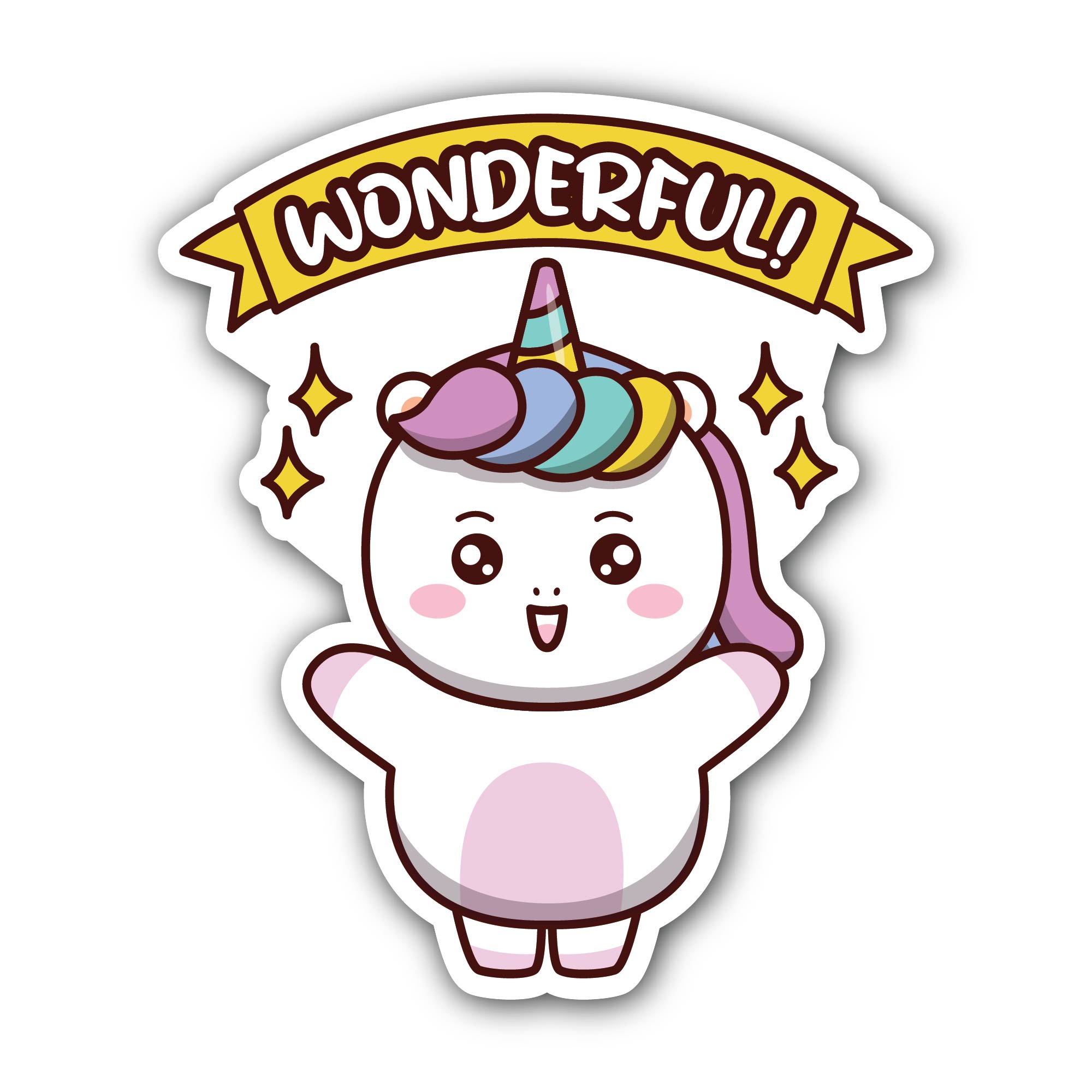 Little Unicorn Sticker, Waterproof Vinyl Decal Sticker Indoor Or Outdoor 2 (Pieces) 3" and 5"