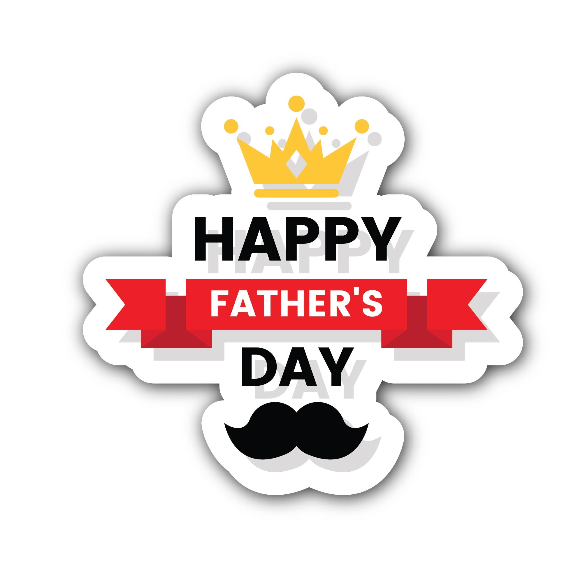 Happy Fathers Day Sticker, Waterproof Vinyl Decal Sticker Indoor Or Outdoor 2 (Pieces) 3" and 5"