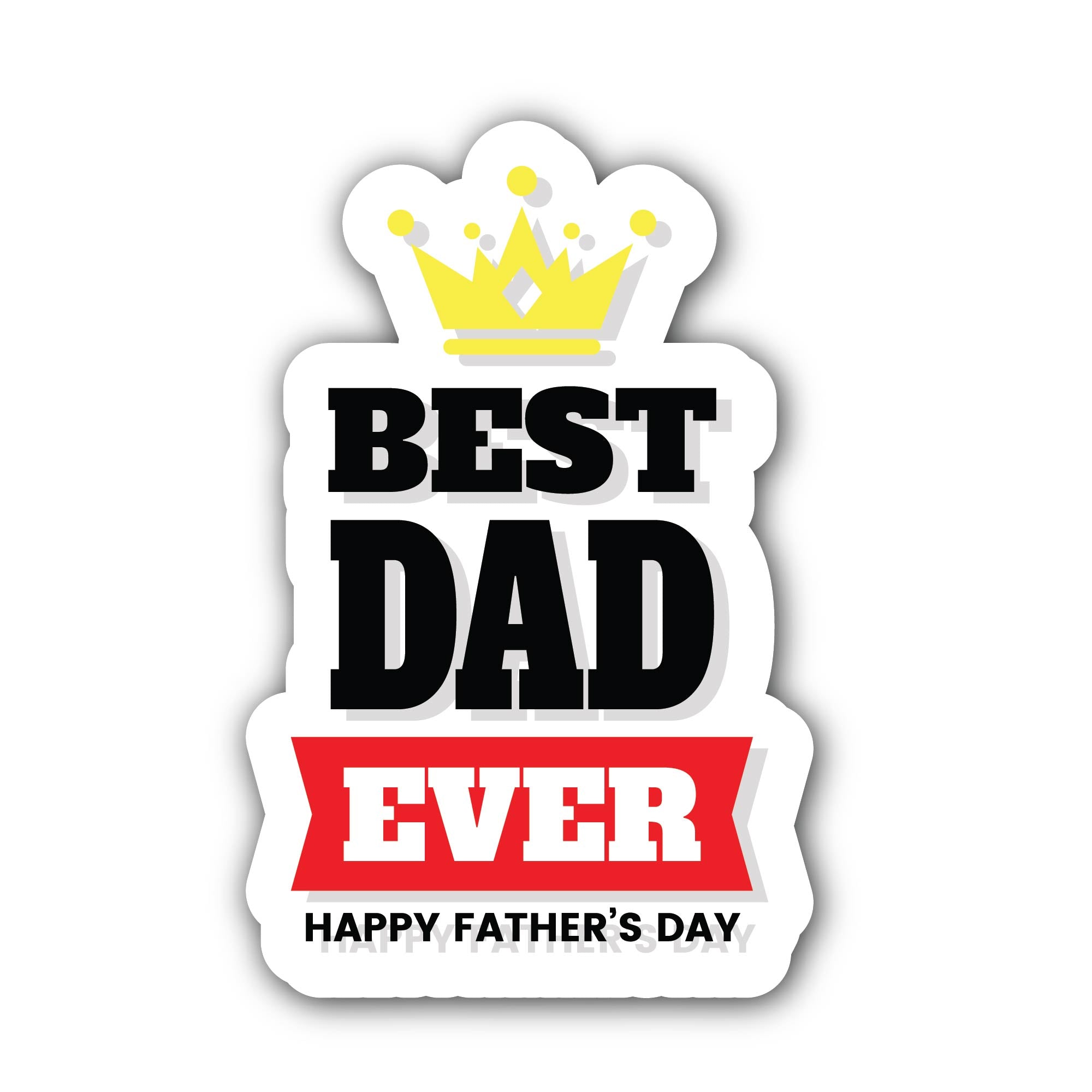 Best Dad Ever Sticker, Waterproof Vinyl Decal Sticker Indoor Or Outdoor 2 (Pieces) 3" and 5"