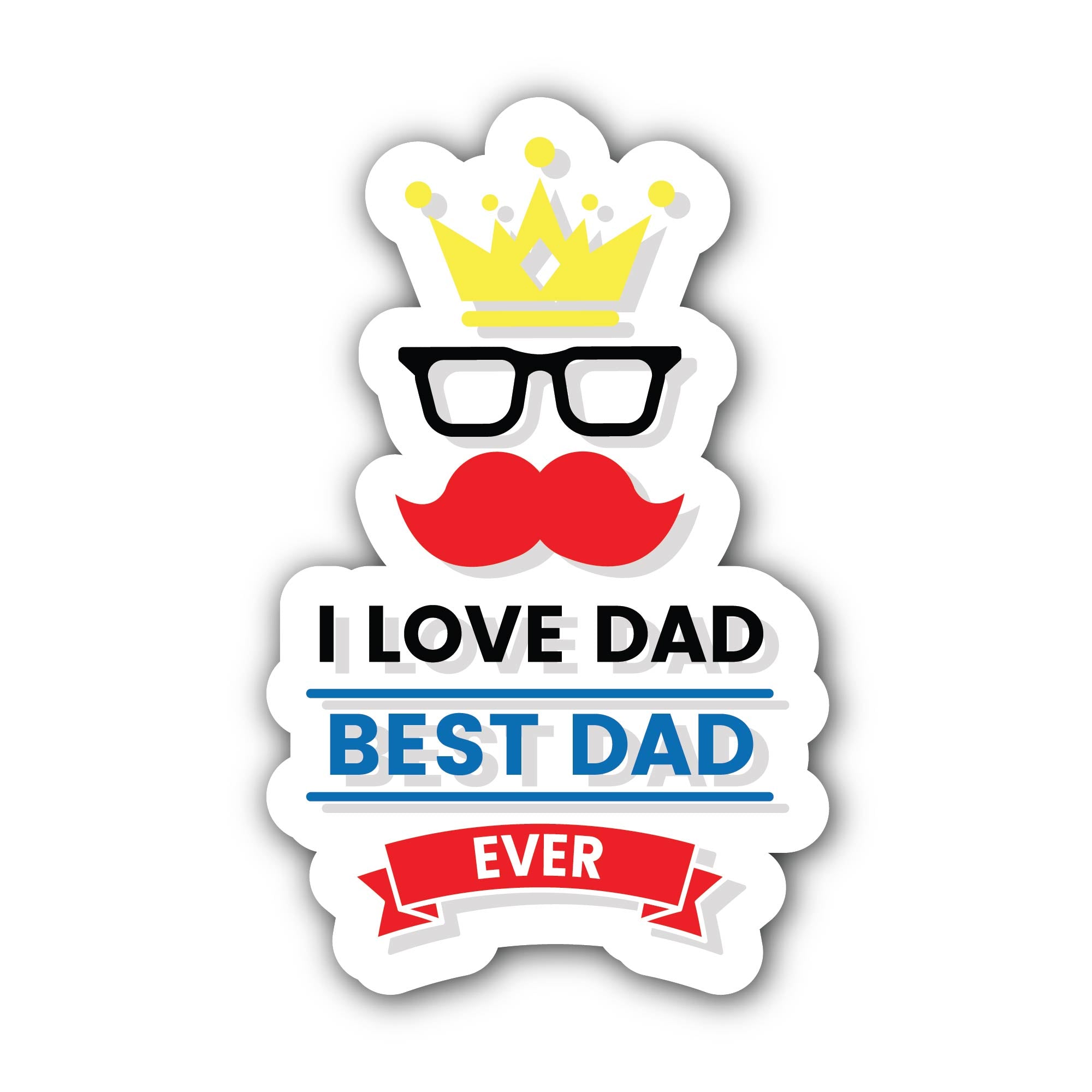 Love Dad & Best Dad Sticker, Waterproof Vinyl Decal Sticker Indoor Or Outdoor 2 (Pieces) 3" and 5"
