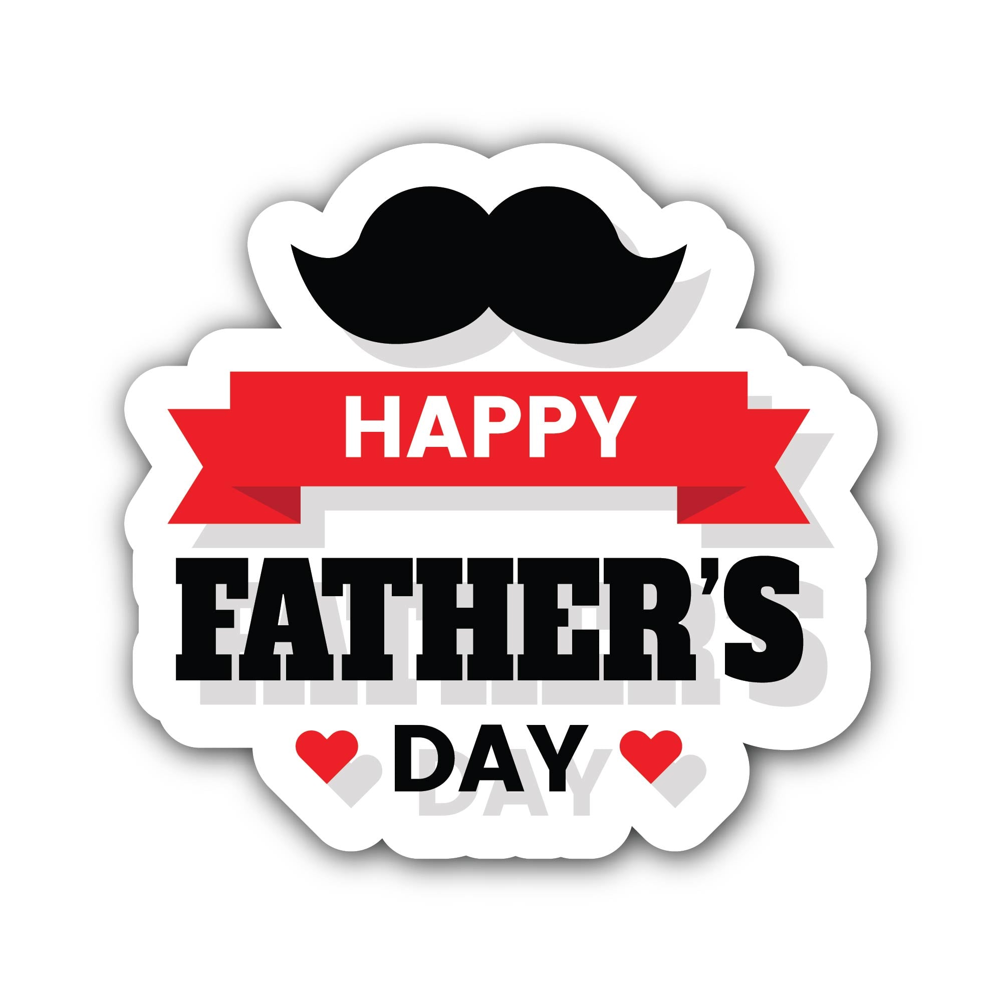 Happy Father's Day Sticker, Waterproof Vinyl Decal Sticker Indoor Or Outdoor 2 (Pieces) 3" and 5"