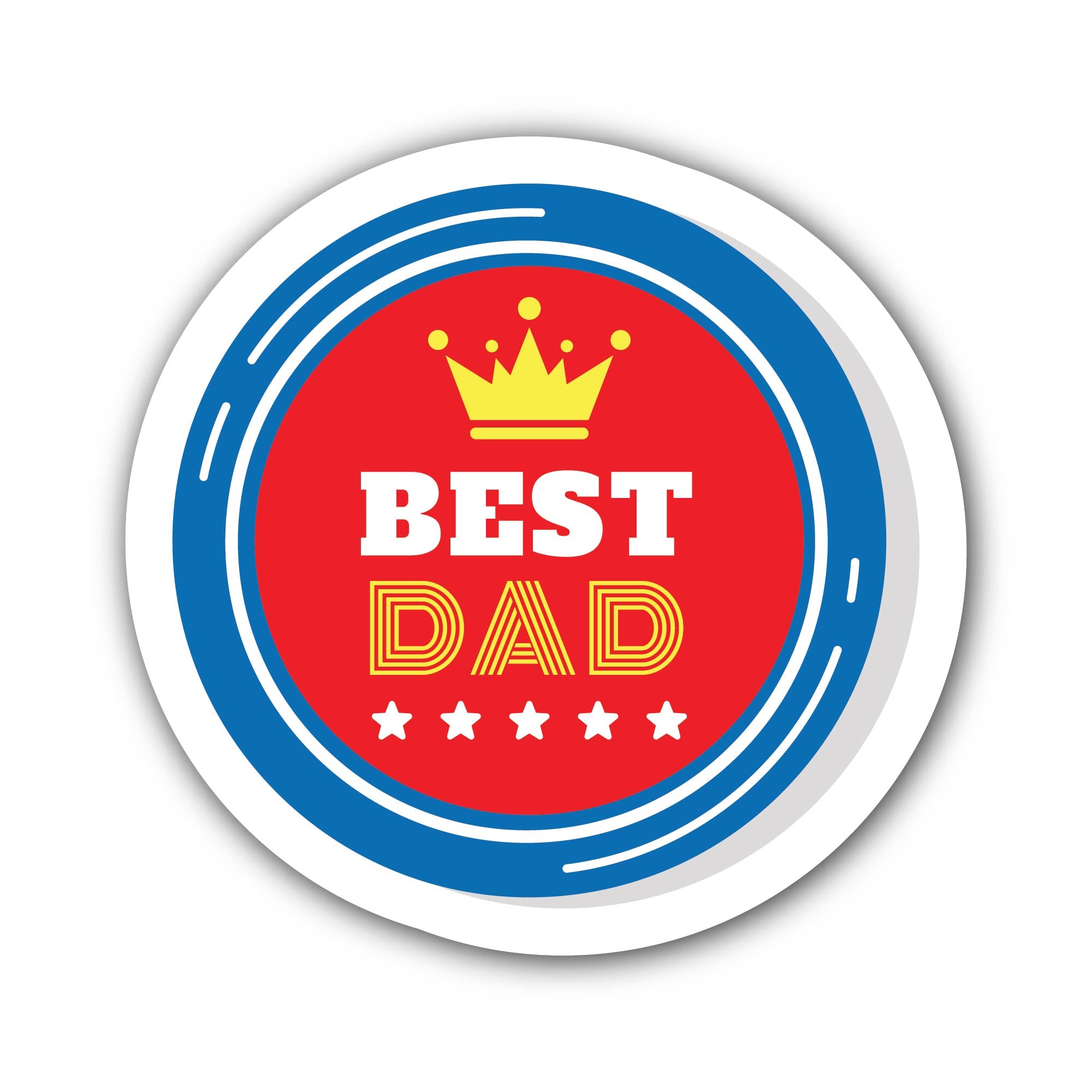 Best Dad Sticker, Waterproof Vinyl Decal Sticker Indoor Or Outdoor 2 (Pieces) 3" and 5"