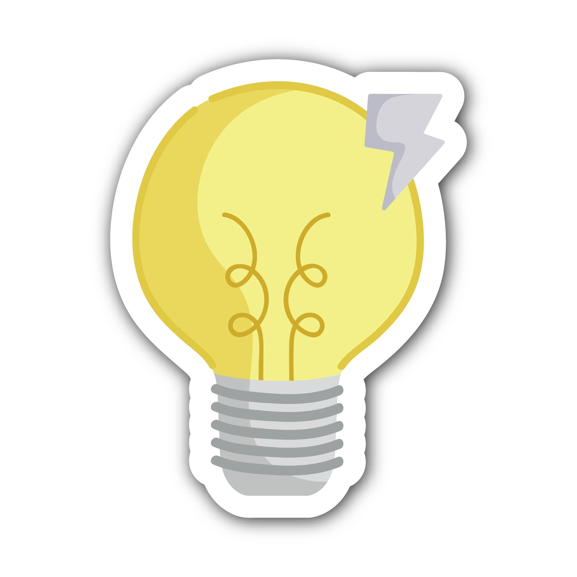 light bulb with lightning Sticker, Waterproof Vinyl Decal Sticker Indoor Or Outdoor 2 (Pieces) 3" and 5"