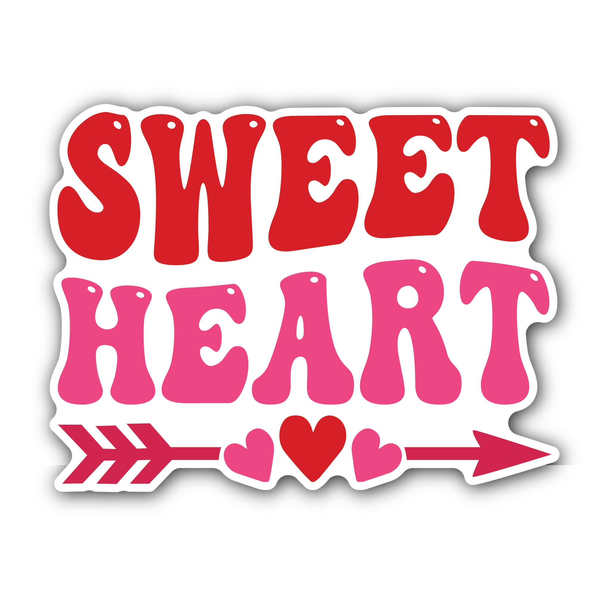 Arrow & Sweet Heart Sticker, Waterproof Vinyl Decal Sticker Indoor Or Outdoor 2 (Pieces) 3" and 5"