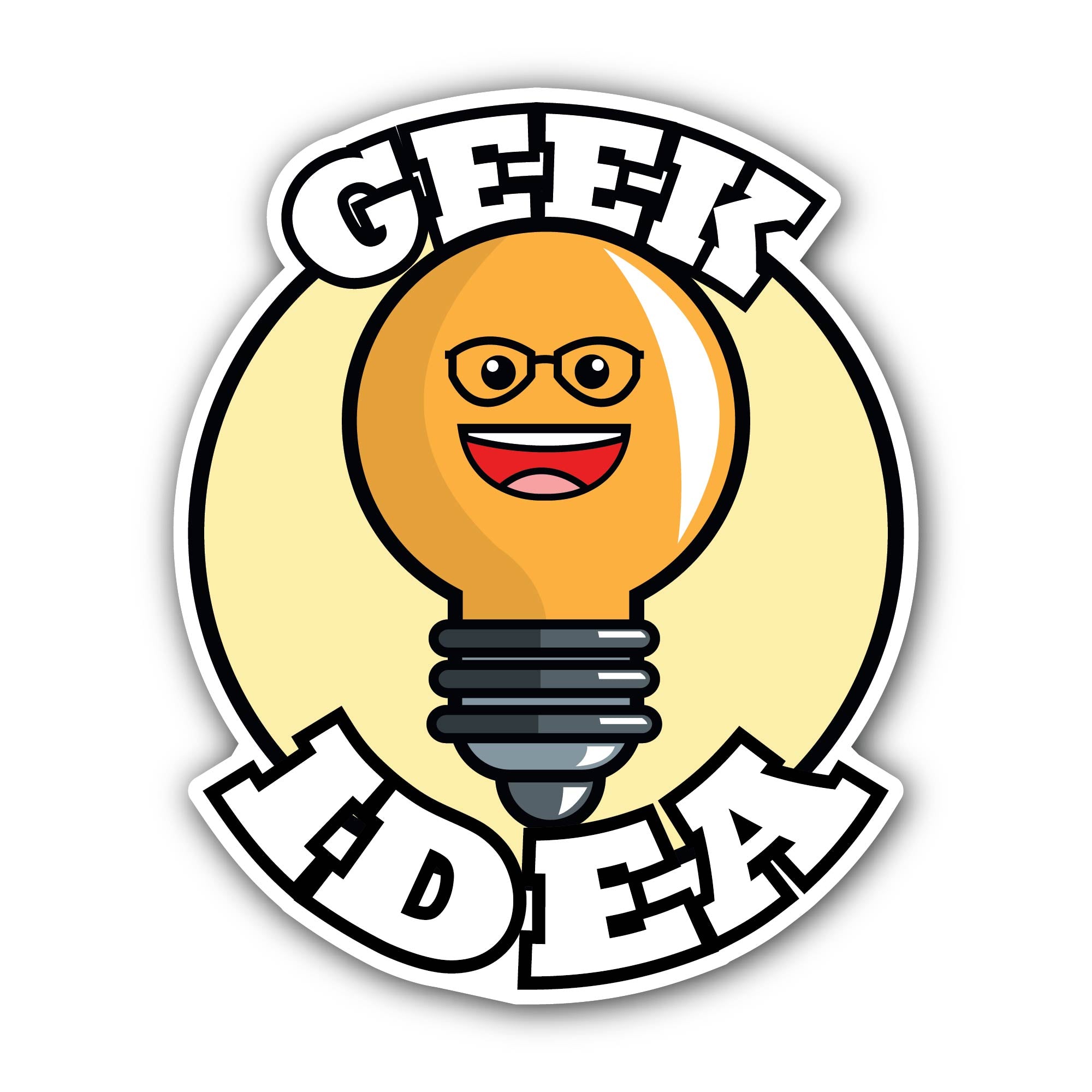 Geek Idea Sticker, Waterproof Vinyl Decal Sticker Indoor Or Outdoor 2 (Pieces) 3" and 5"