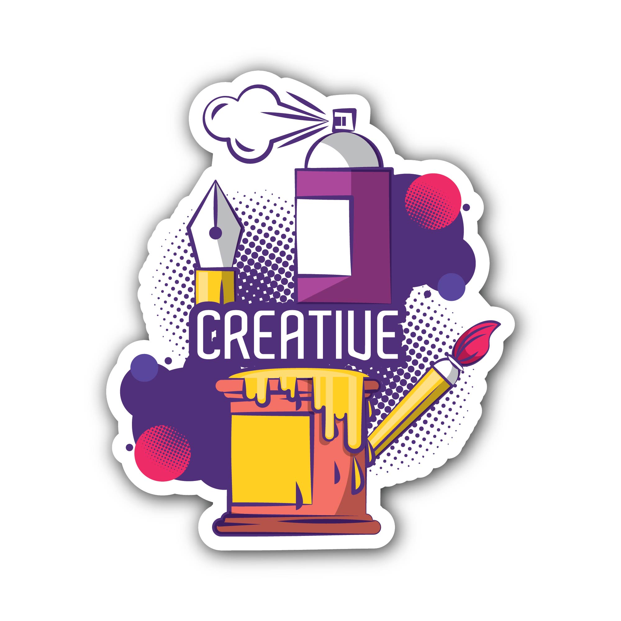 Creative Colors And Ideas Sticker, Waterproof Vinyl Decal Sticker Indoor Or Outdoor 2 (Pieces) 3" and 5"