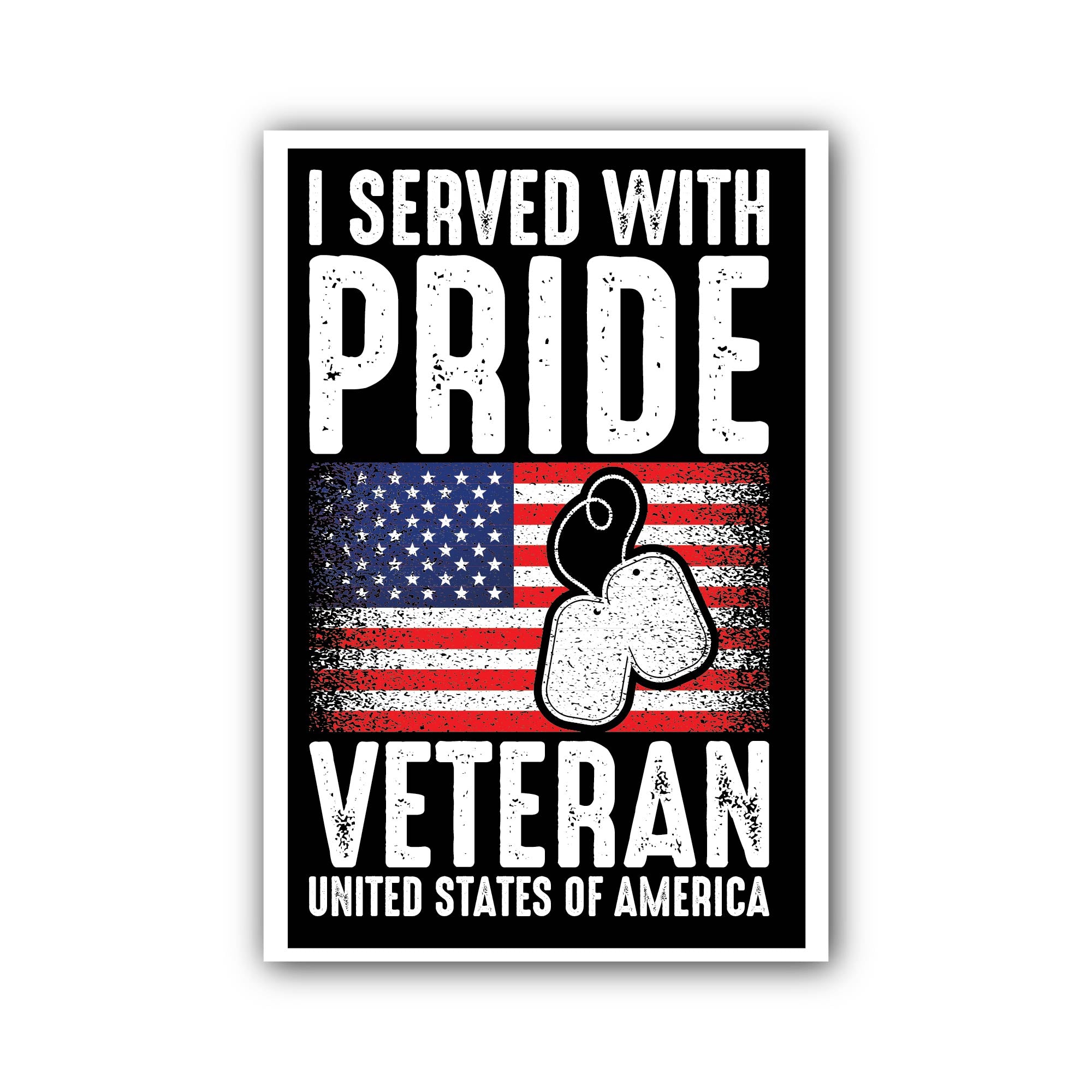 I Served with Pride Veteran United State Sticker, Waterproof Vinyl Decal Sticker Indoor Or Outdoor 2 (Pieces) 3" and 5"